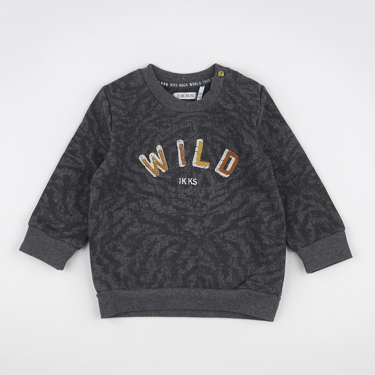 IKKS - sweat gris - 3/6 mois