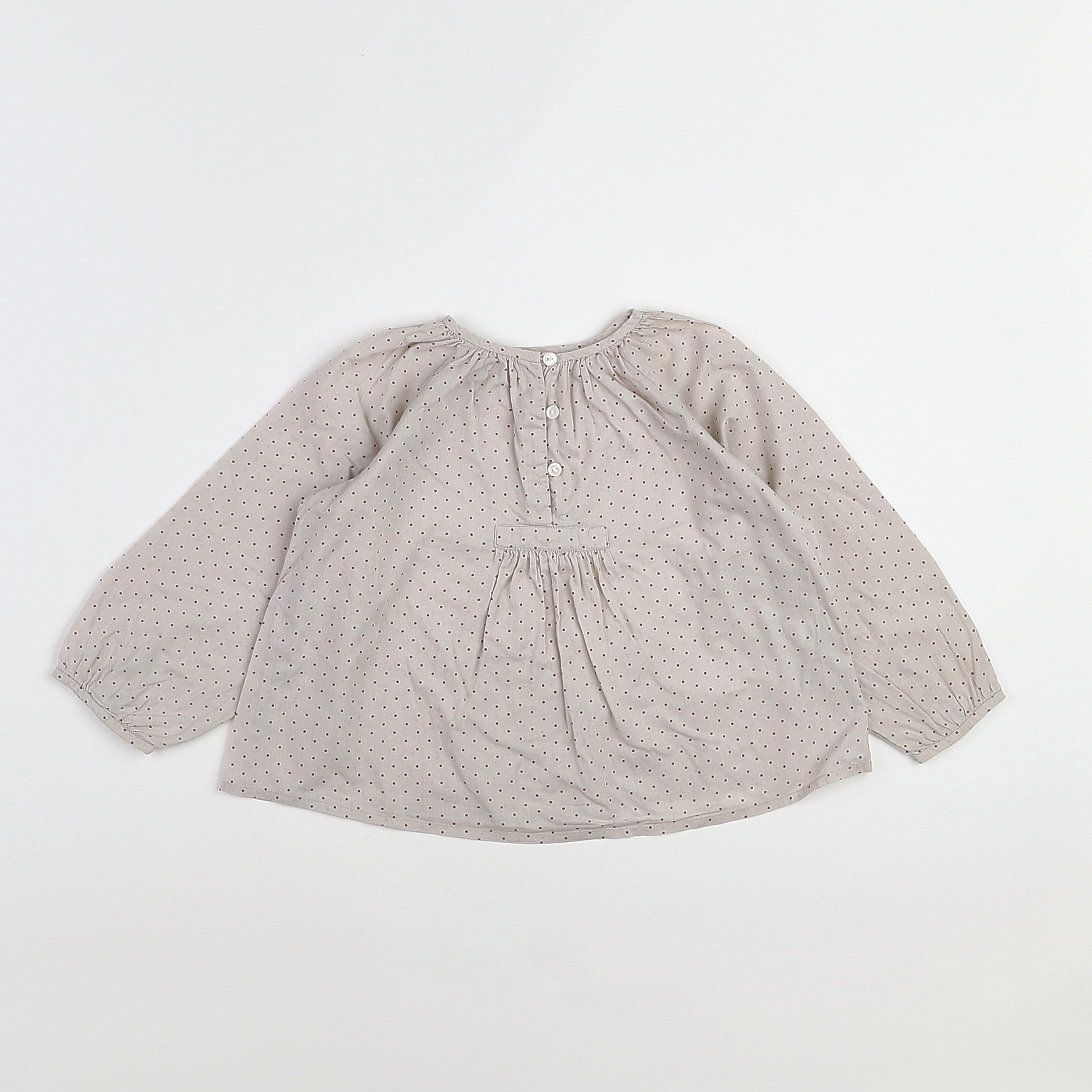 Bonpoint - blouse beige, rouge - 2 ans