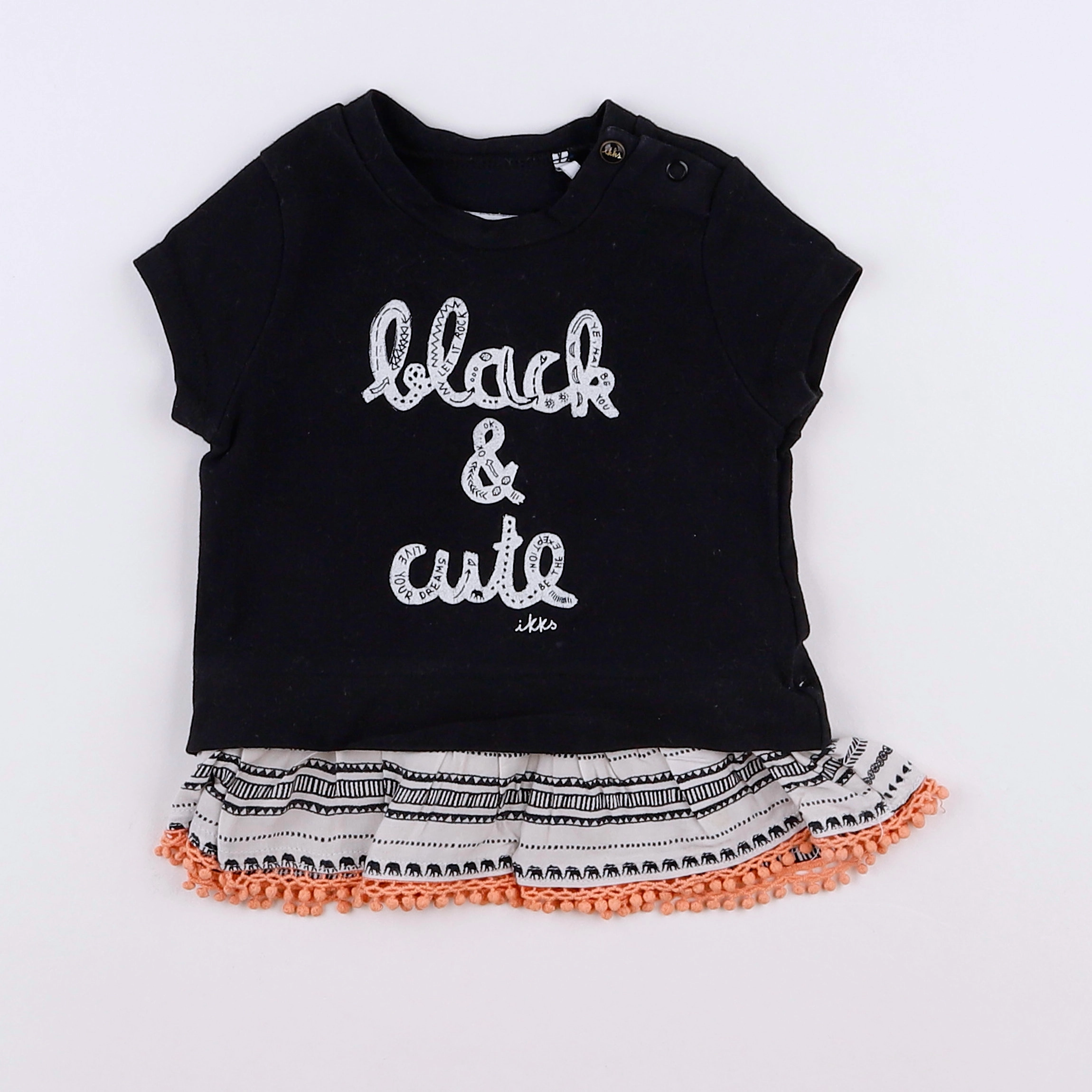 IKKS - tee-shirt noir - 6 mois