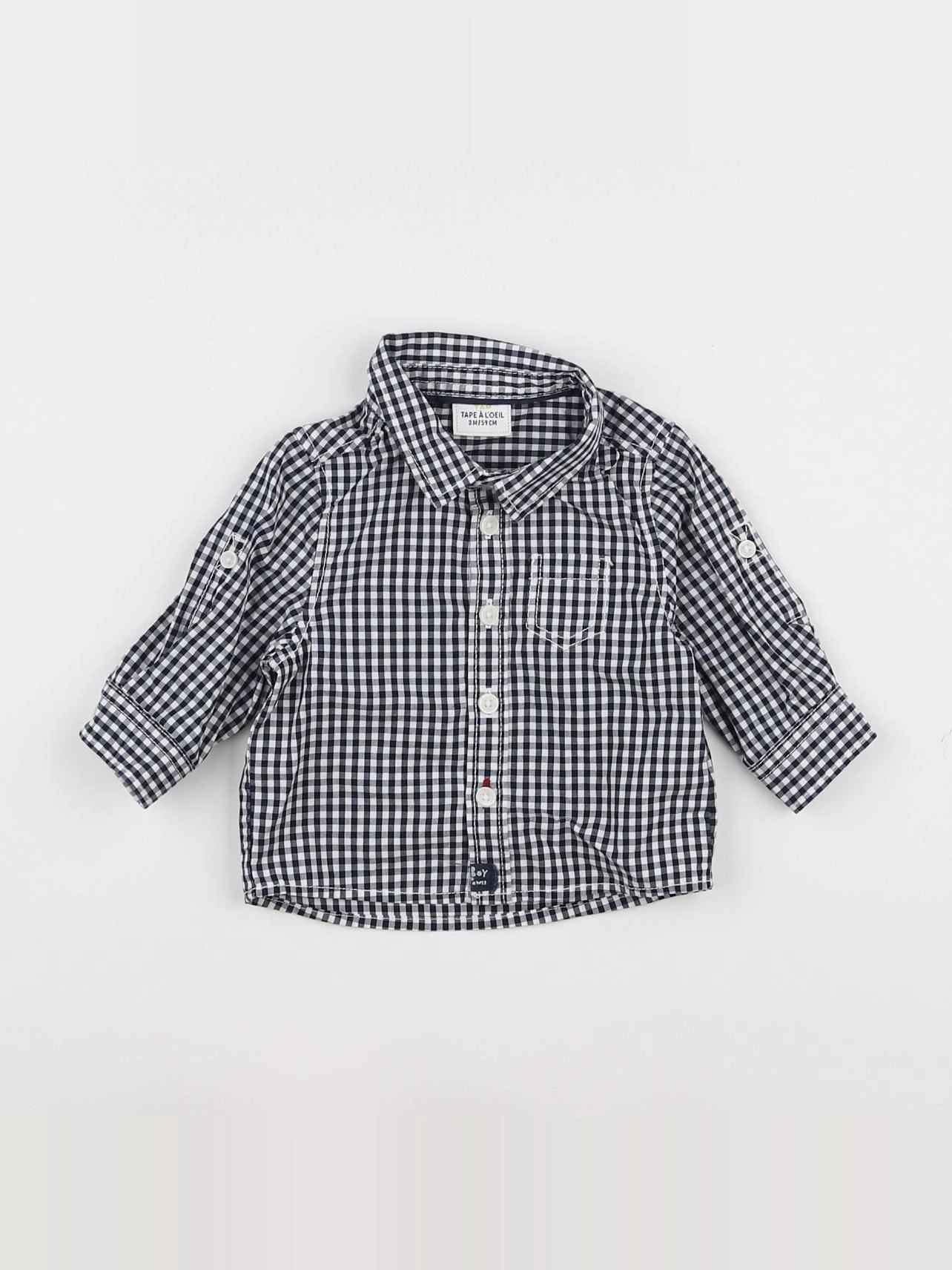 Tape à l'oeil - chemise blanc, bleu - 3 mois