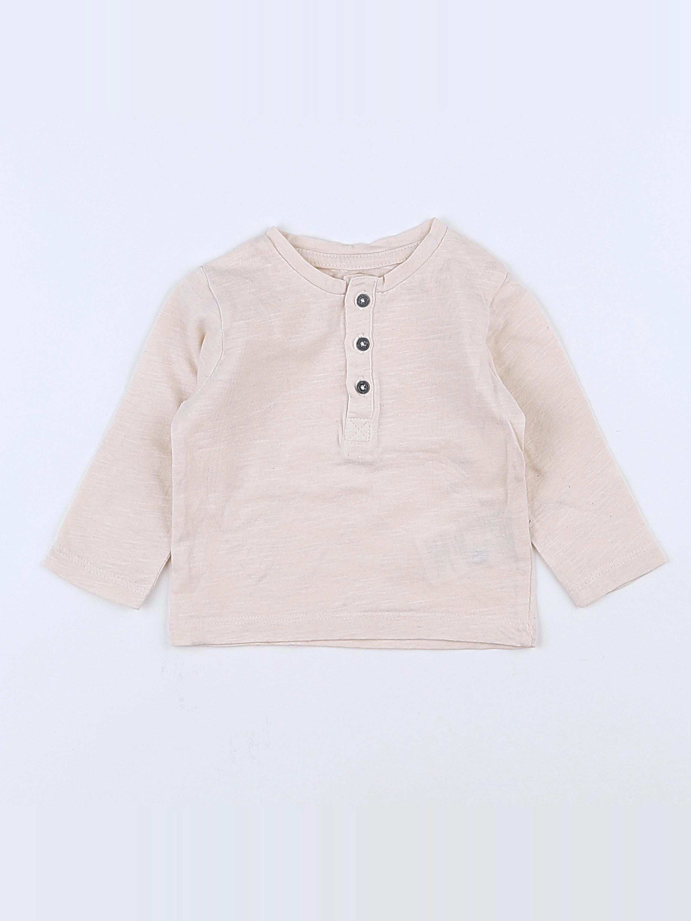 Vertbaudet - tee-shirt beige - 3 mois