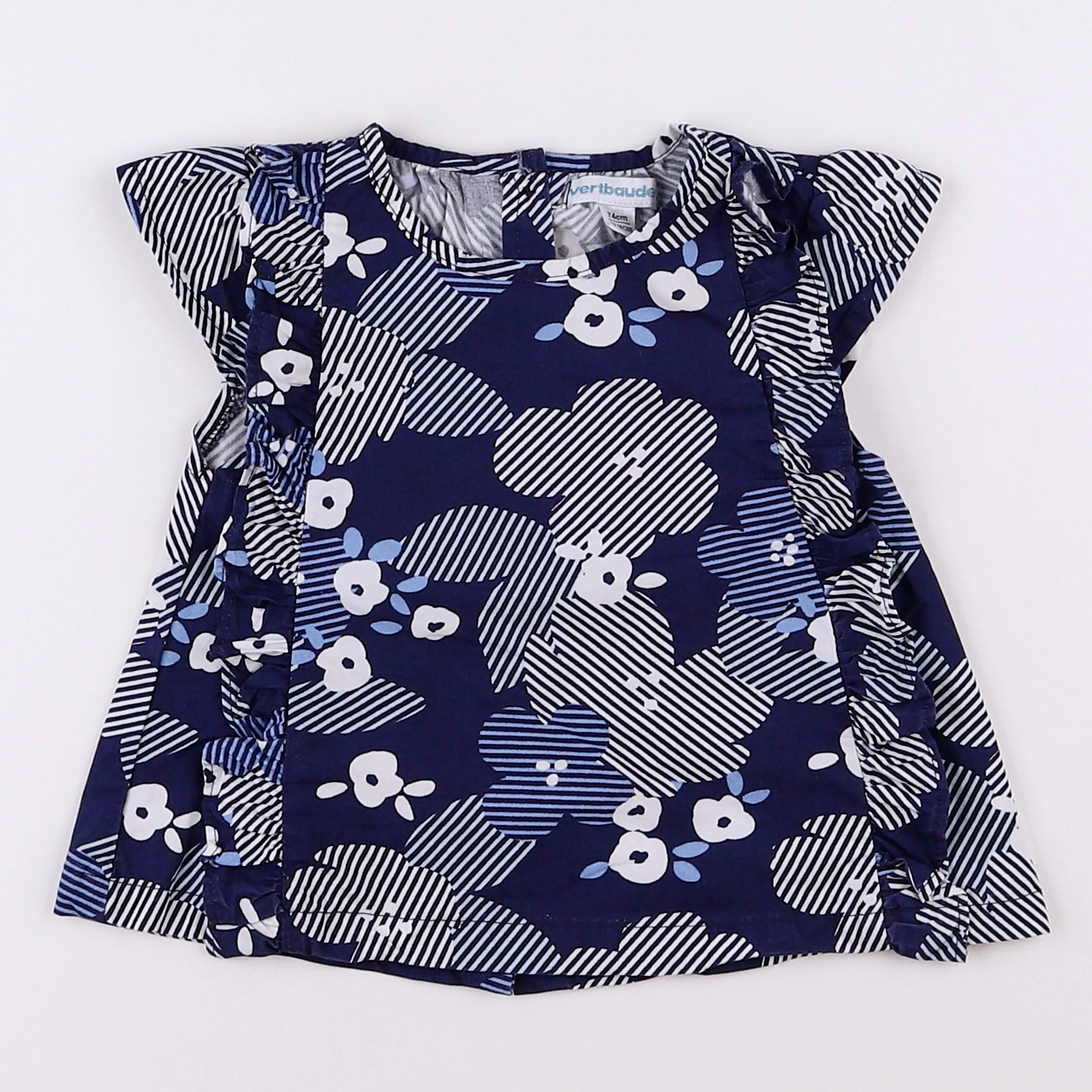 Vertbaudet - blouse bleu - 12 mois