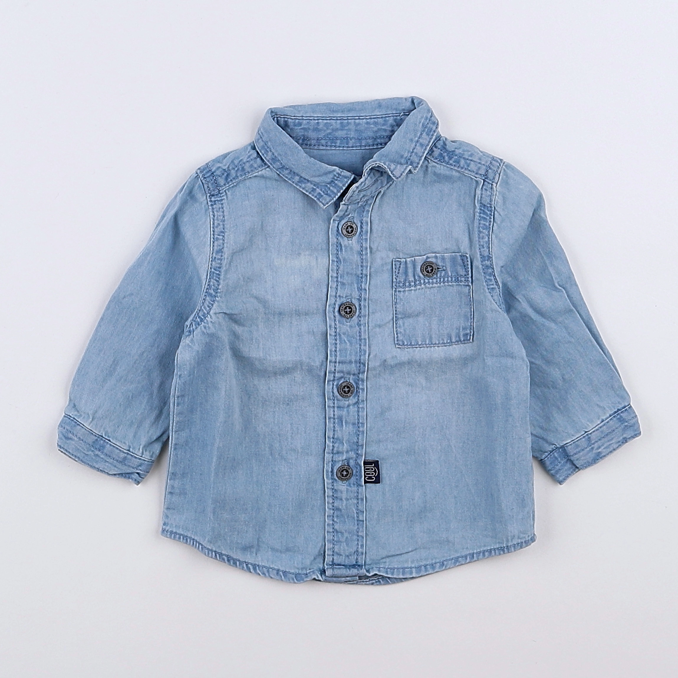 Vertbaudet - chemise bleu - 3 mois