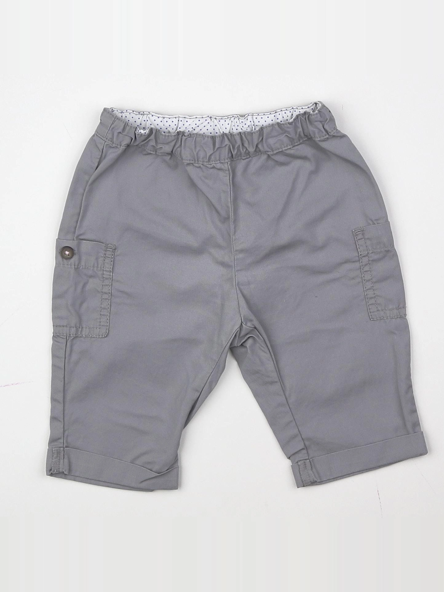 Petit Bateau - pantalon gris - 3 mois