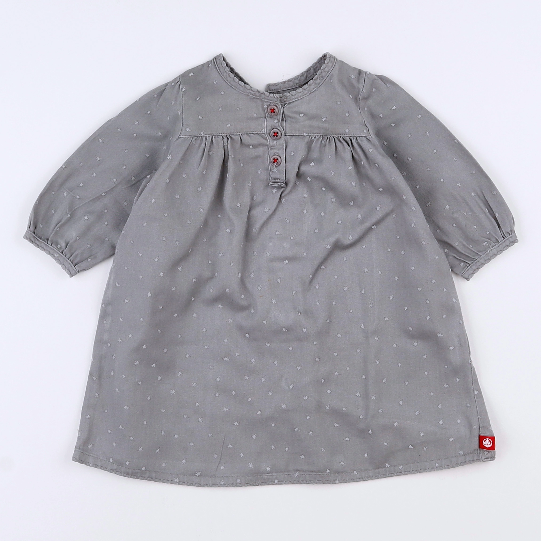 Petit Bateau - robe gris - 3 mois