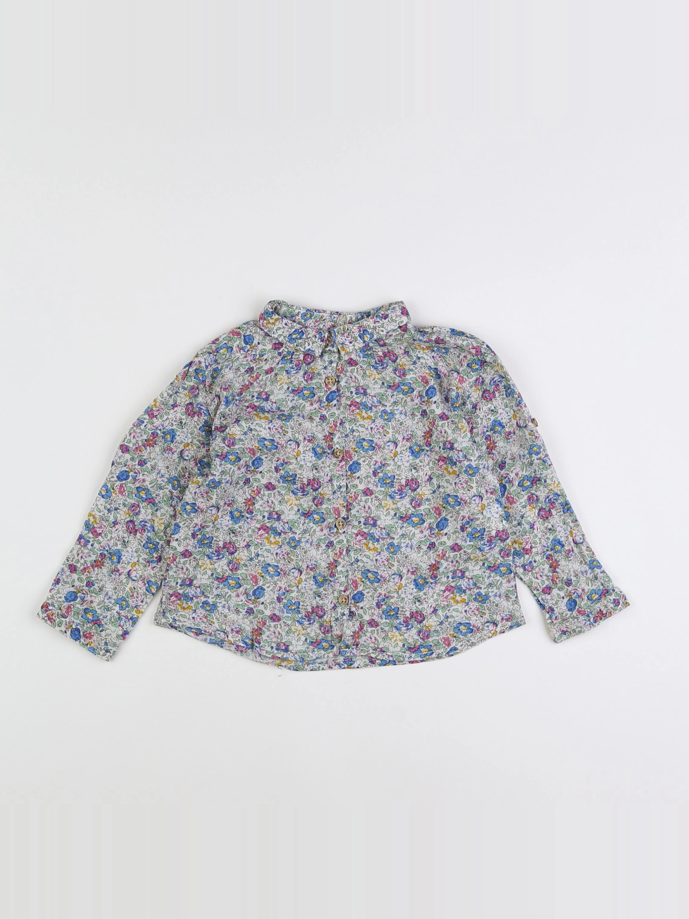 Zara - blouse vert, bleu - 12/18 mois