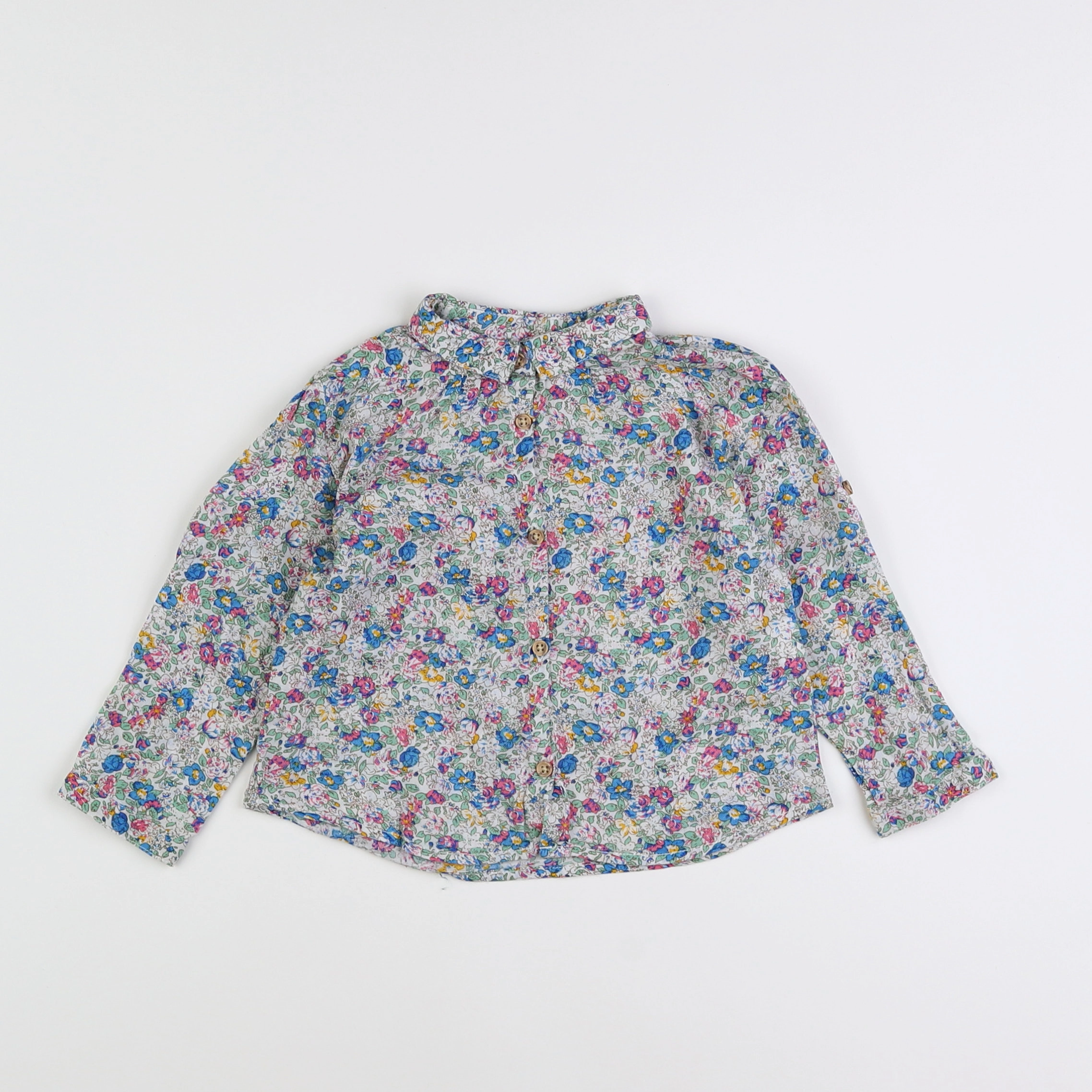 Zara - blouse vert, bleu - 12/18 mois