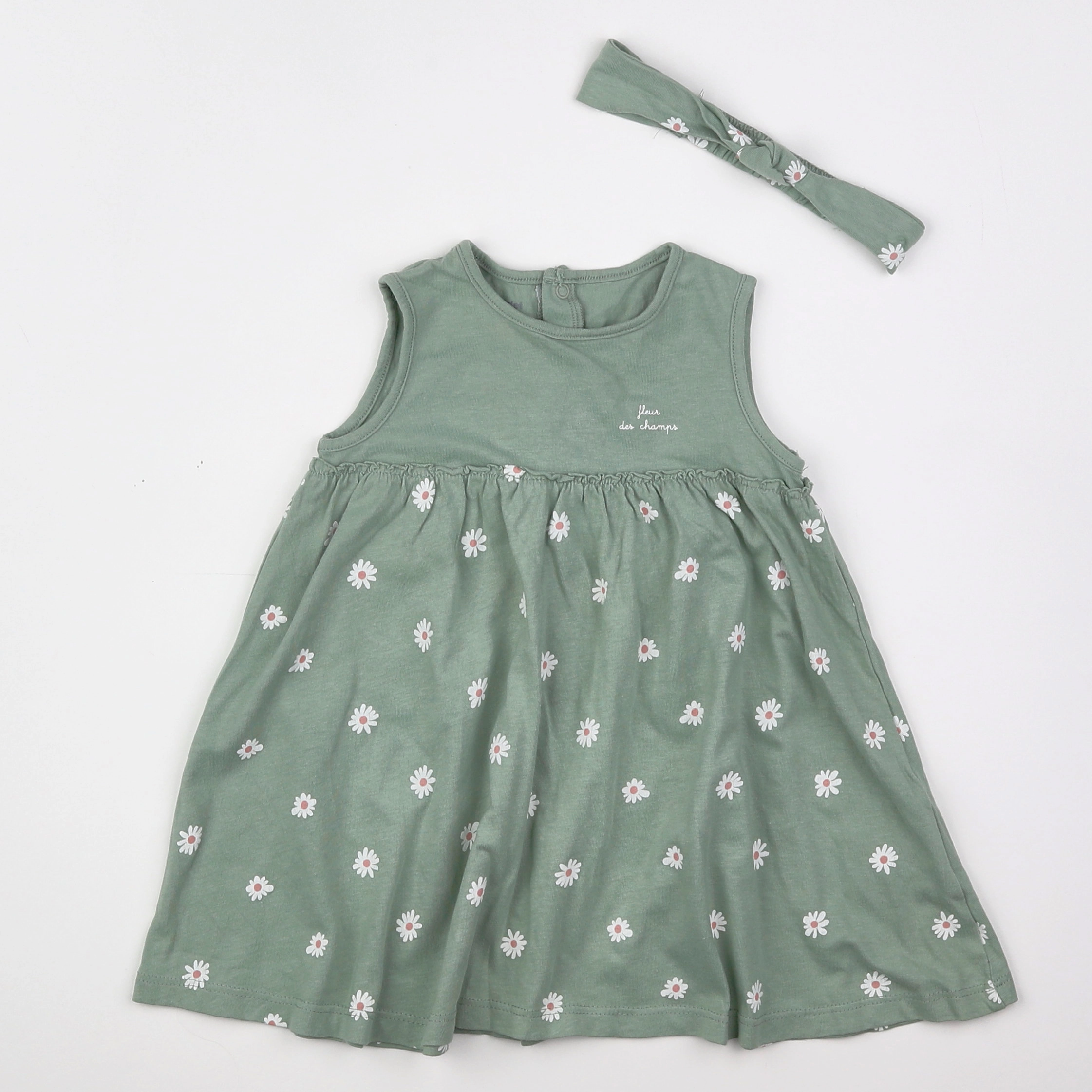 Vertbaudet - robe vert - 12 mois