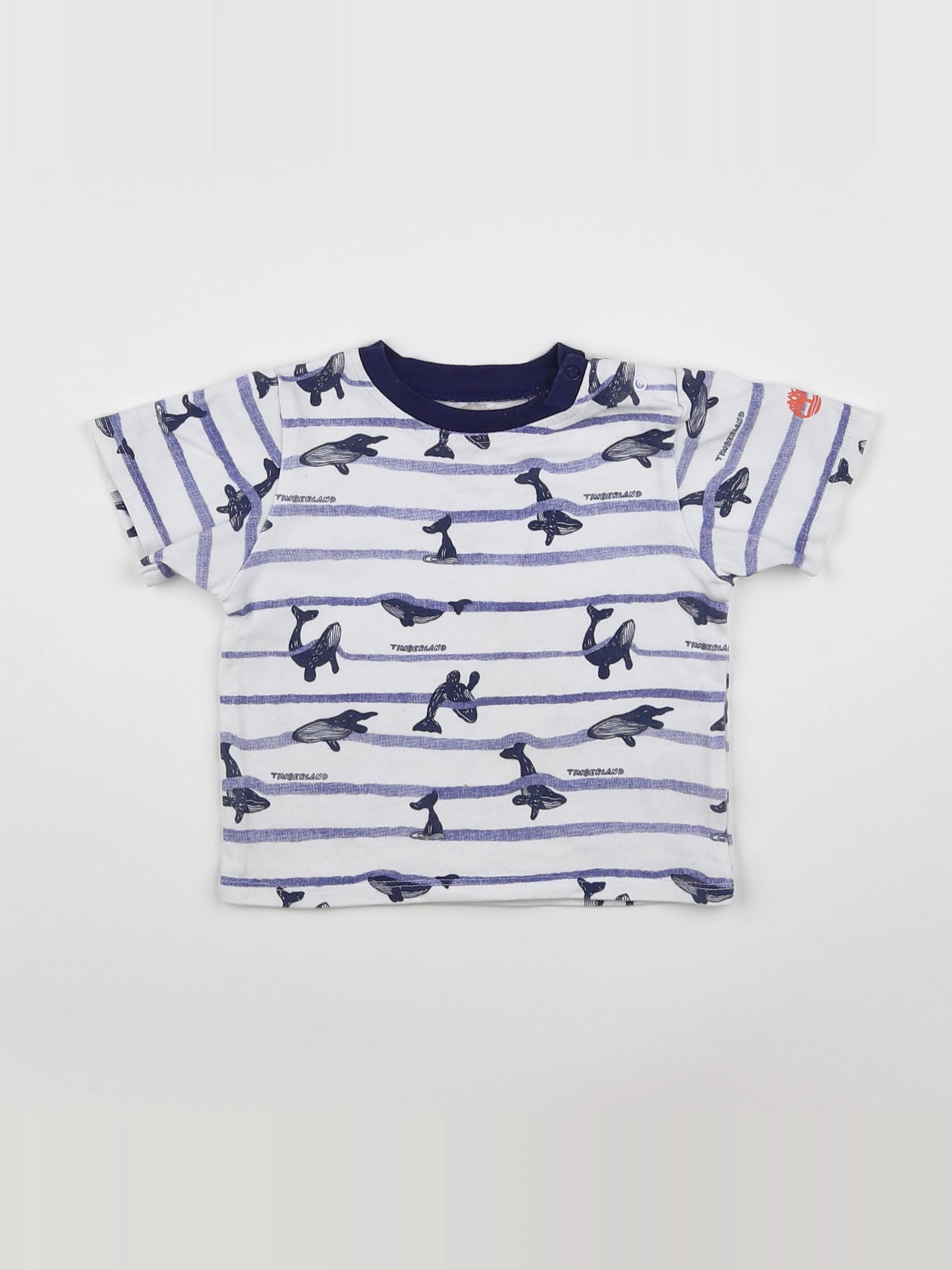 Timberland - tee-shirt blanc, bleu - 12 mois