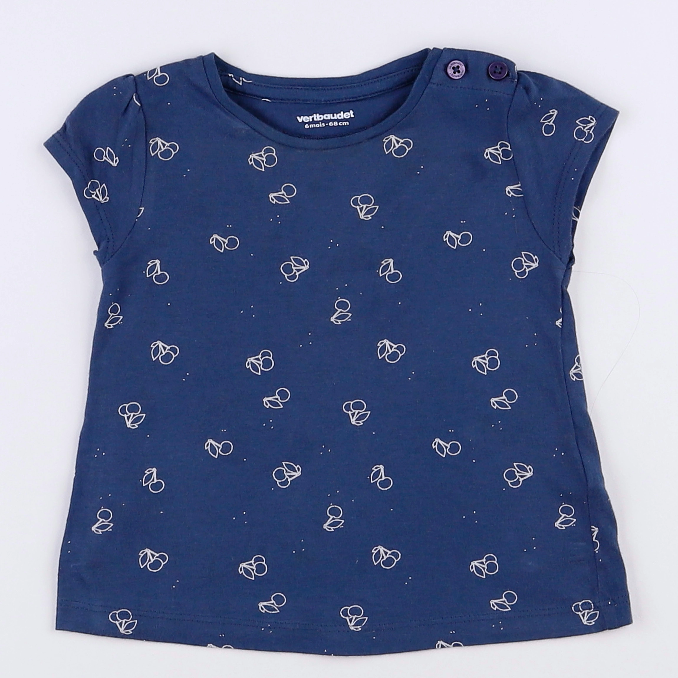 Vertbaudet - tee-shirt bleu - 6 mois