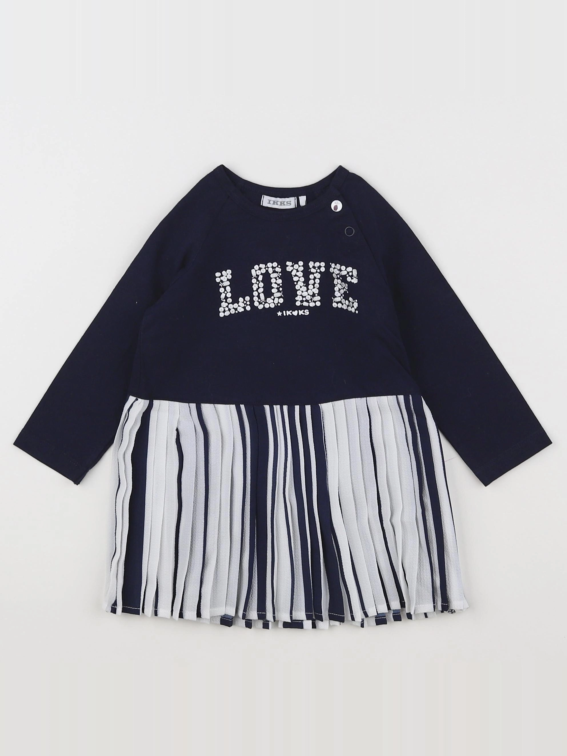 IKKS - robe blanc, bleu - 12 mois