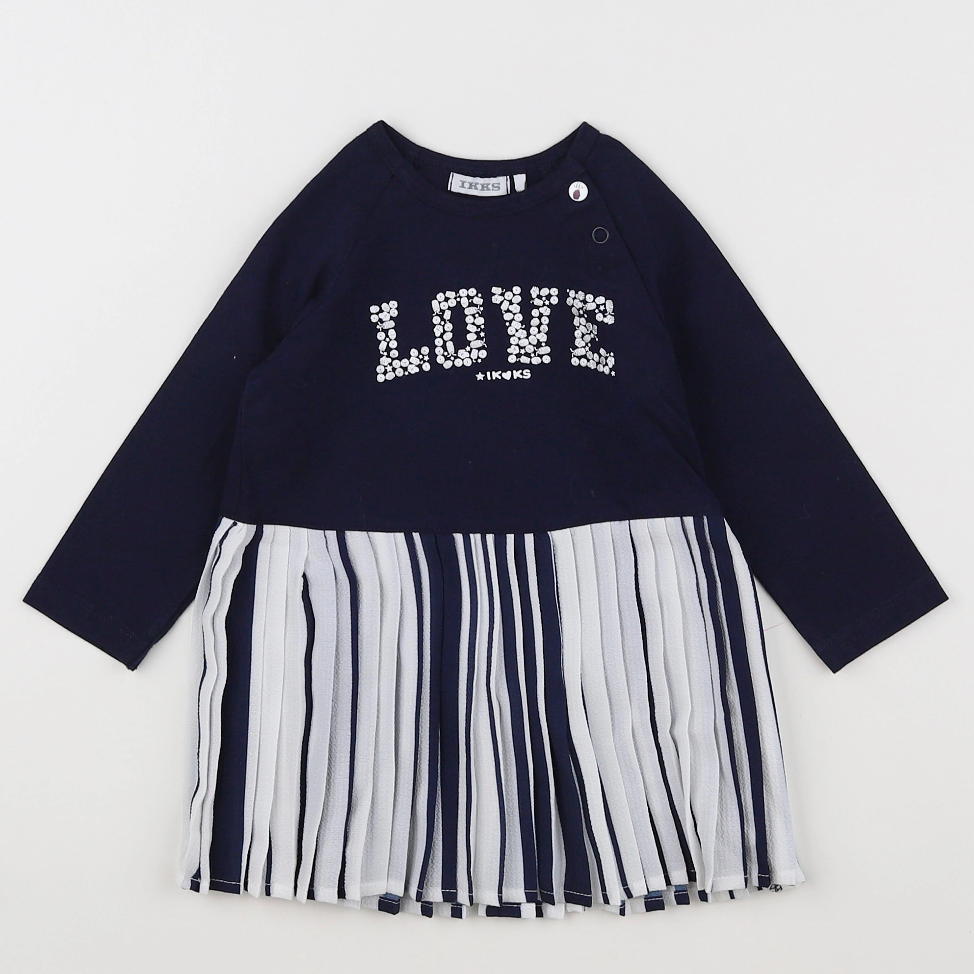 IKKS - robe blanc, bleu - 12 mois