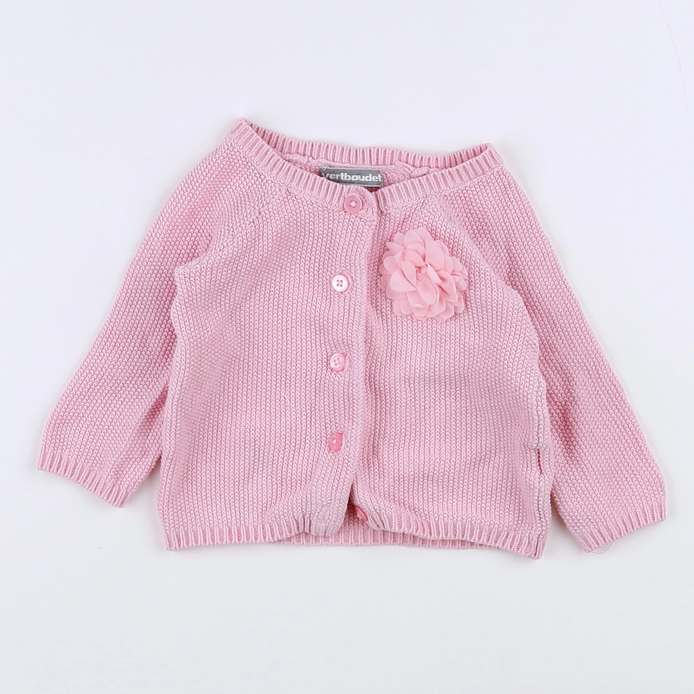 Vertbaudet - gilet rose - 3 mois