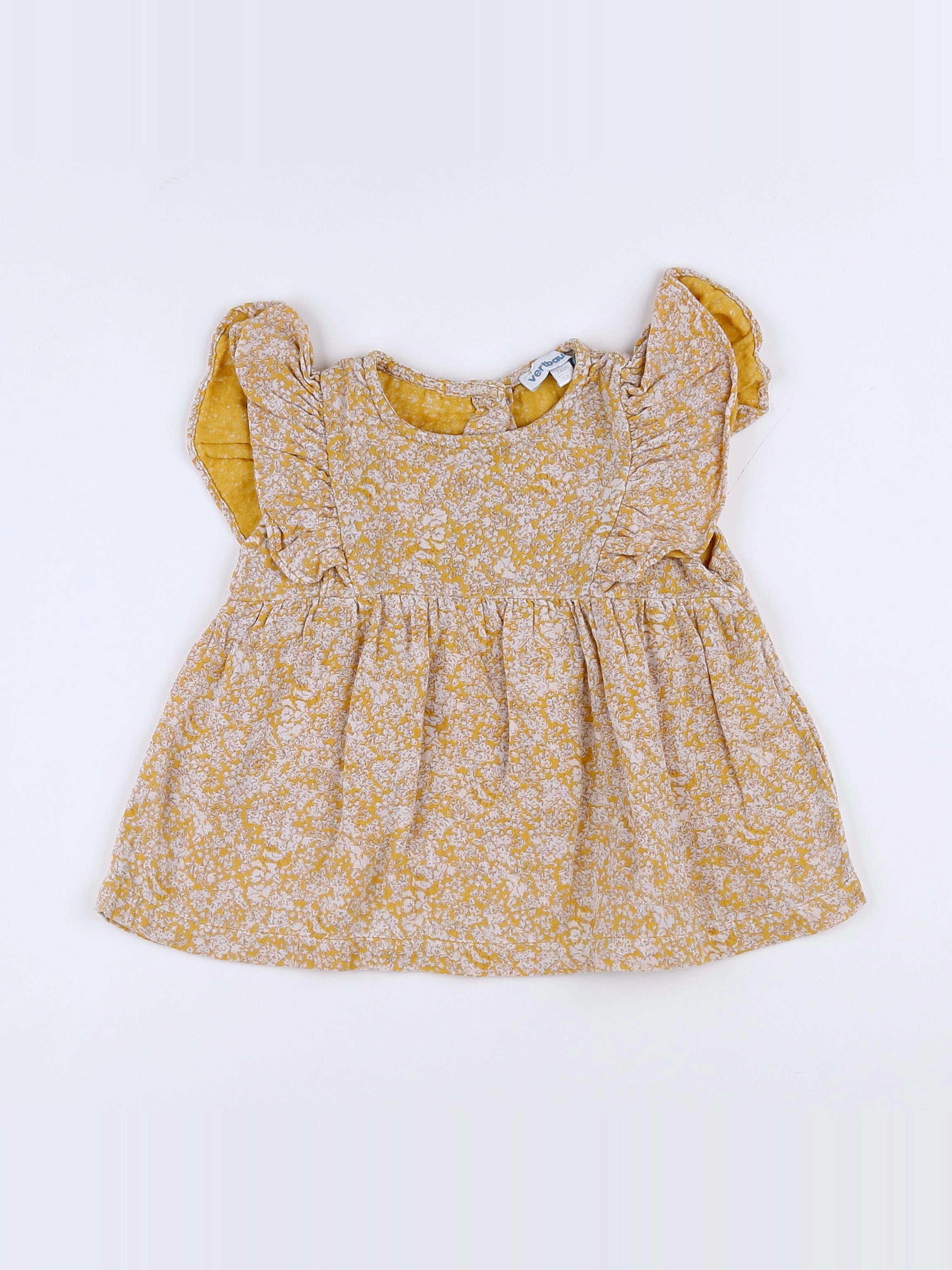 Vertbaudet - blouse jaune - 12 mois