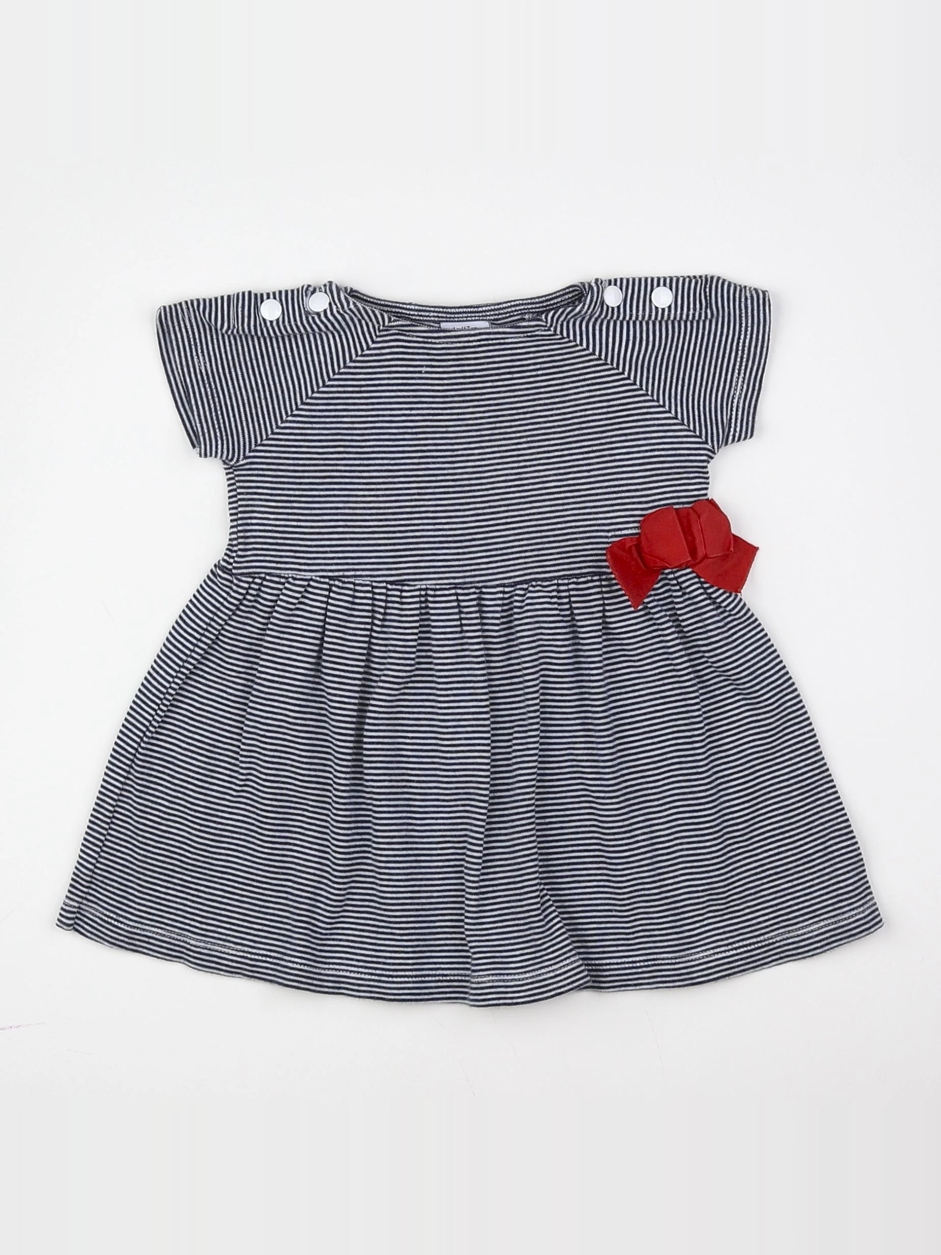 Petit Bateau - robe bleu - 6 mois