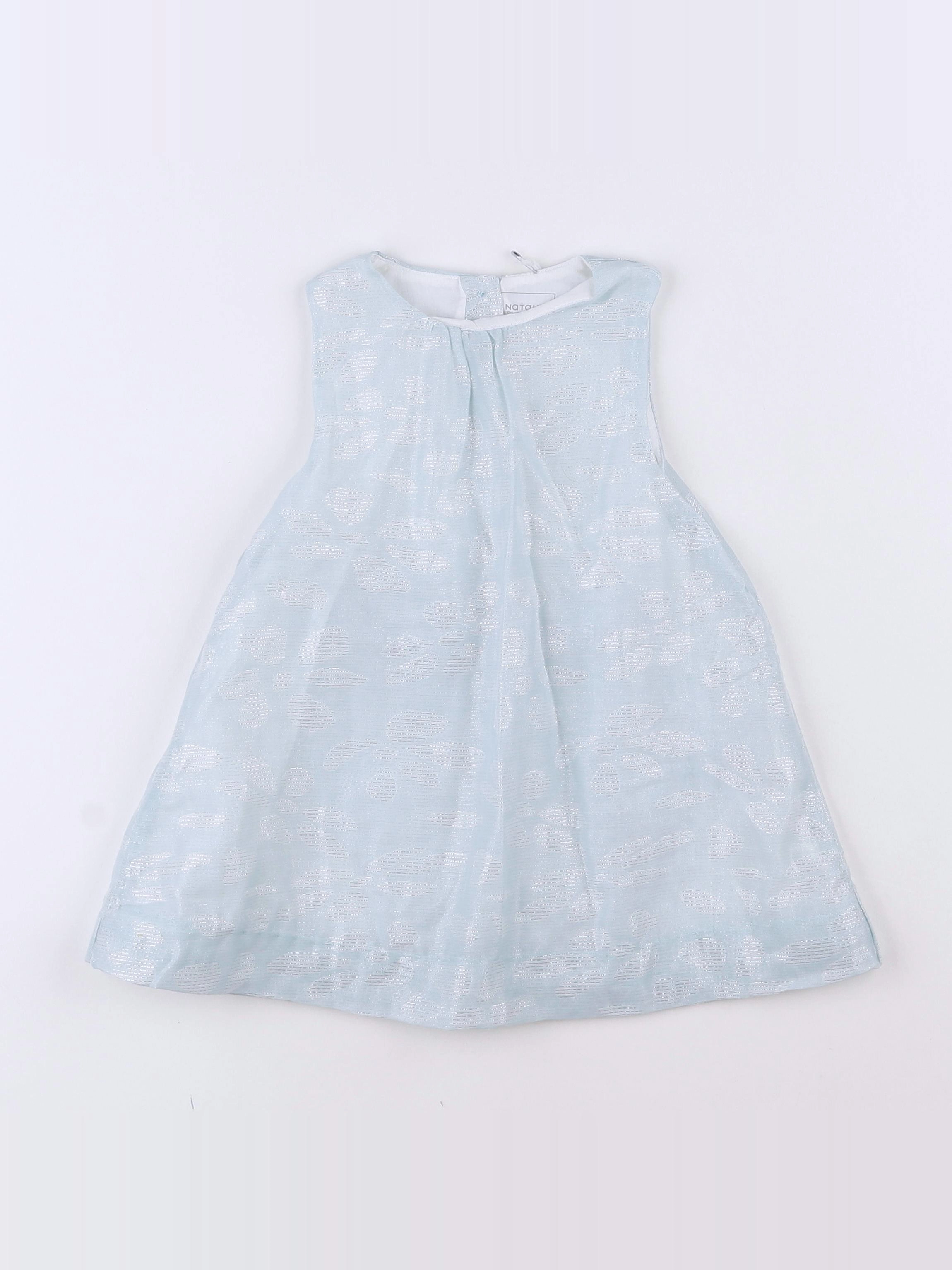 Natalys - robe bleu, blanc - 12 mois