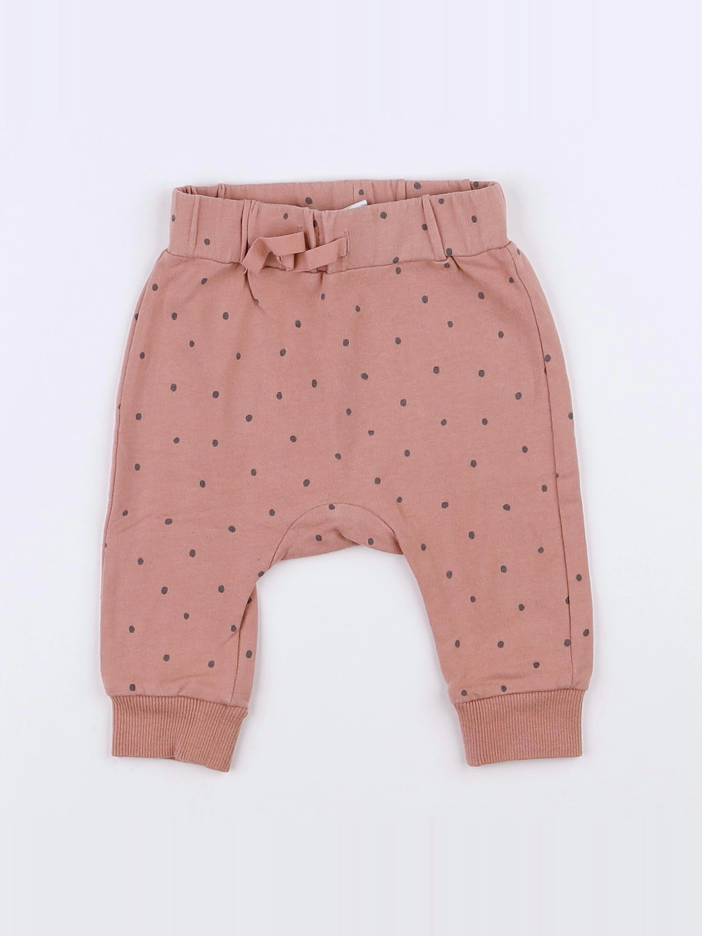 H&M - jogging marron, noir - 3 mois