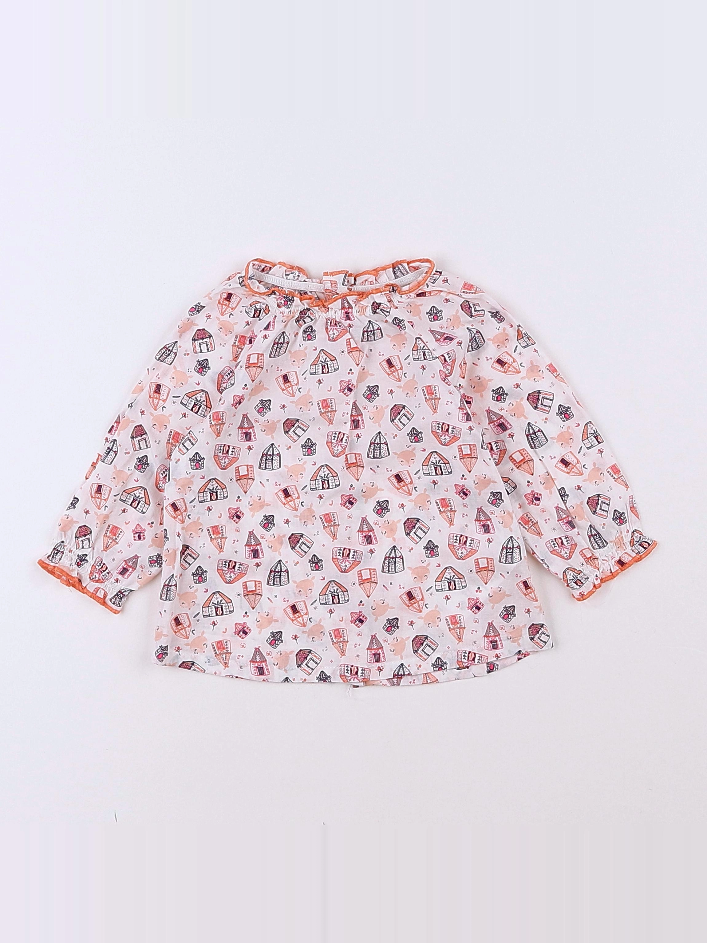 Vertbaudet - blouse orange - 3 mois
