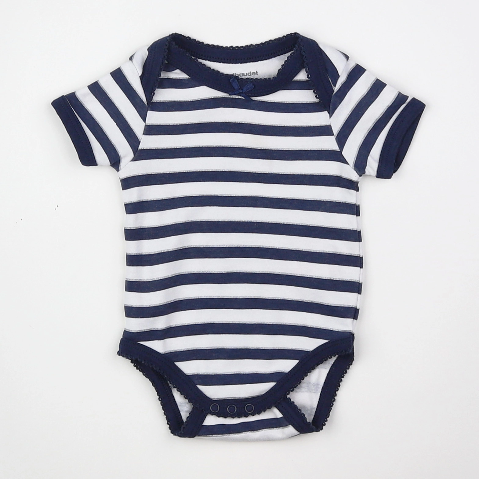 Vertbaudet - body blanc, bleu - 3 mois