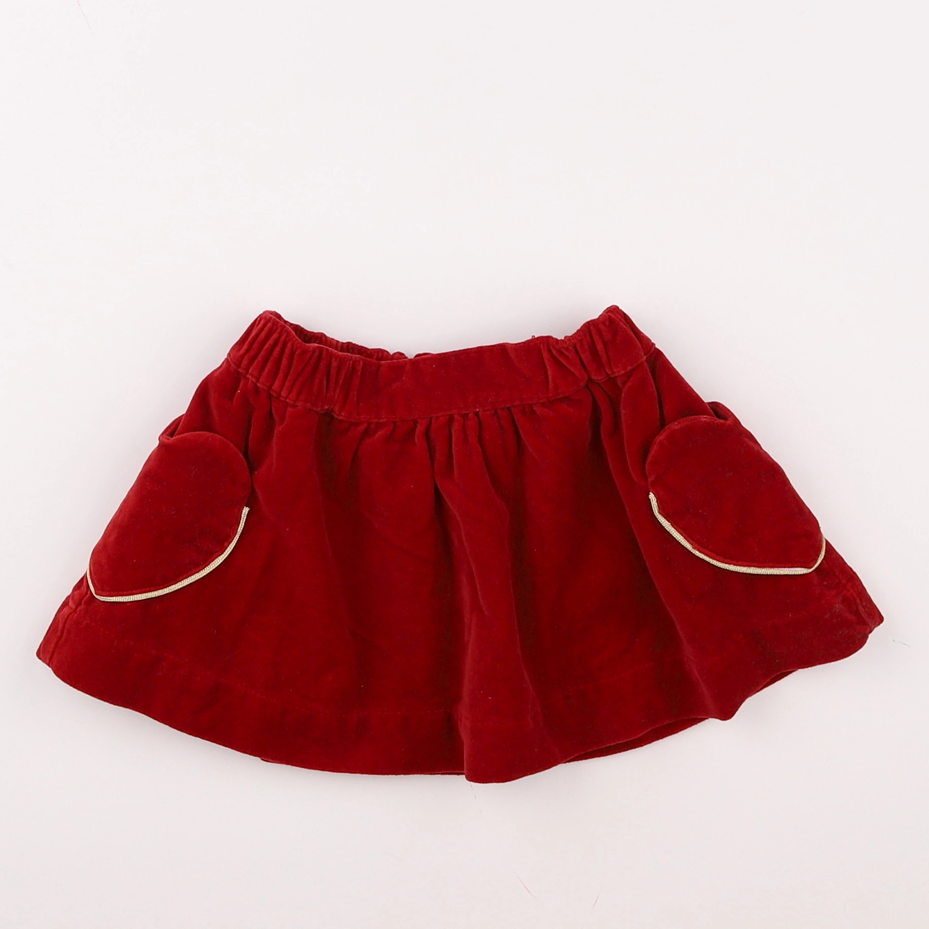 Vertbaudet - jupe rouge, or - 12 mois