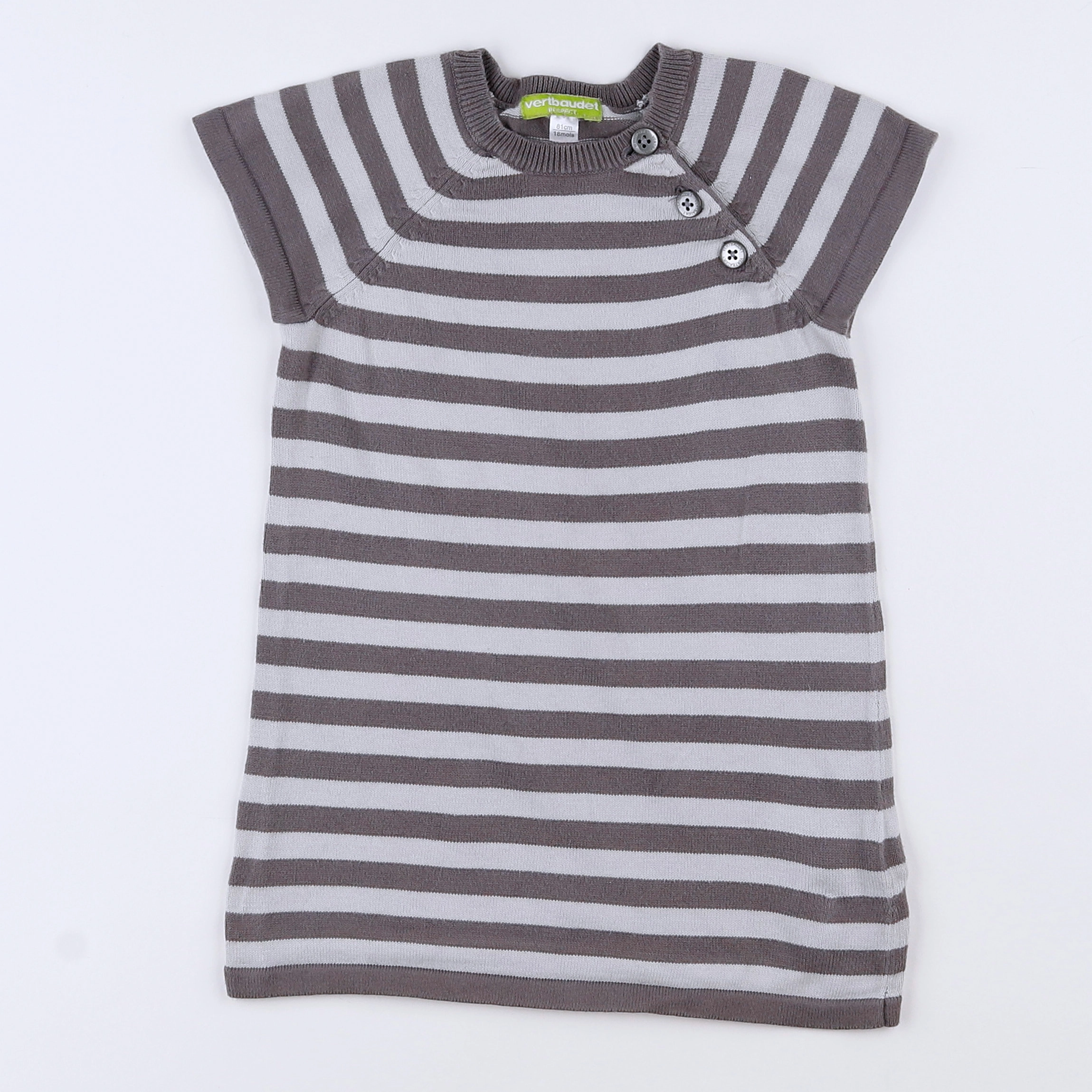 Vertbaudet - robe gris - 18 mois