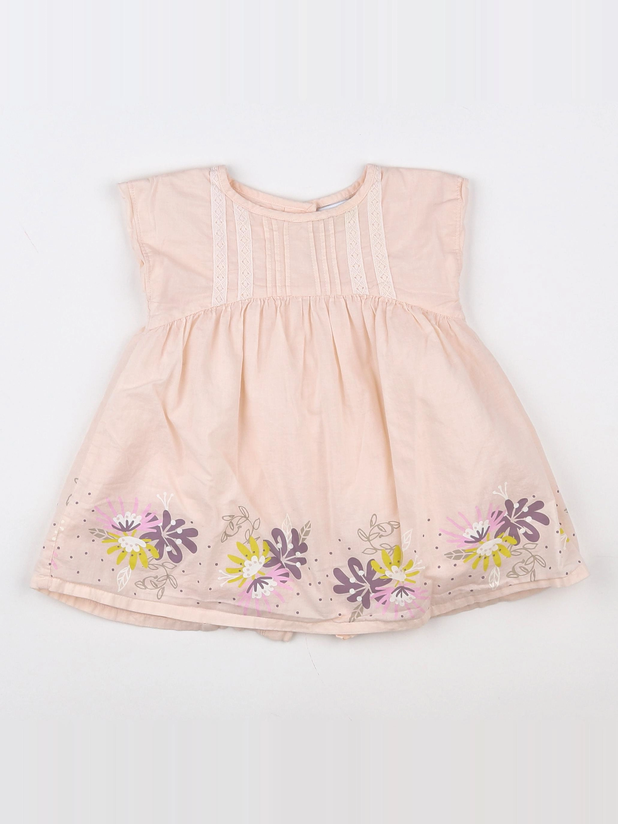 Vertbaudet - robe rose - 9 mois