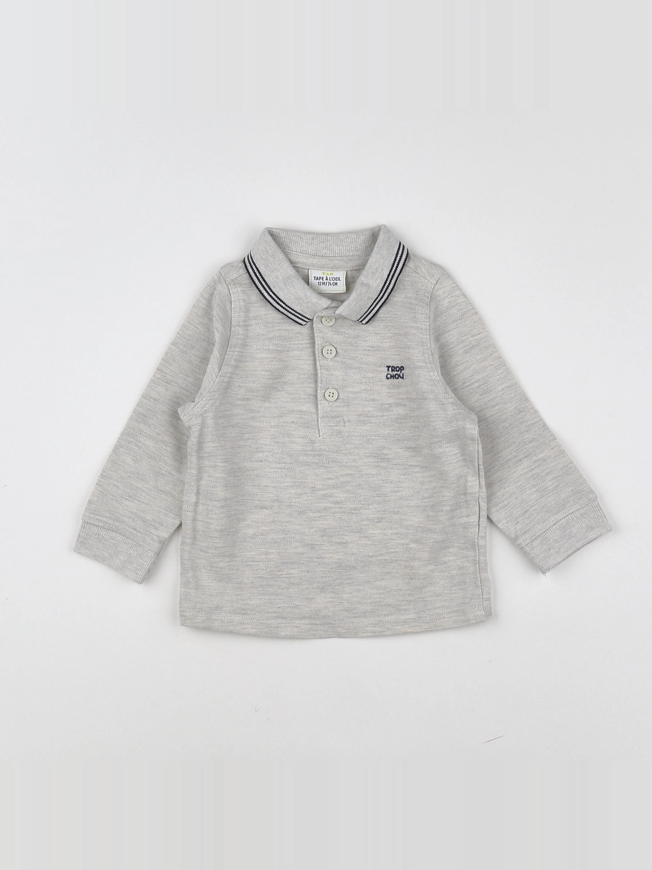 Tape à l'oeil - polo gris, bleu - 12 mois