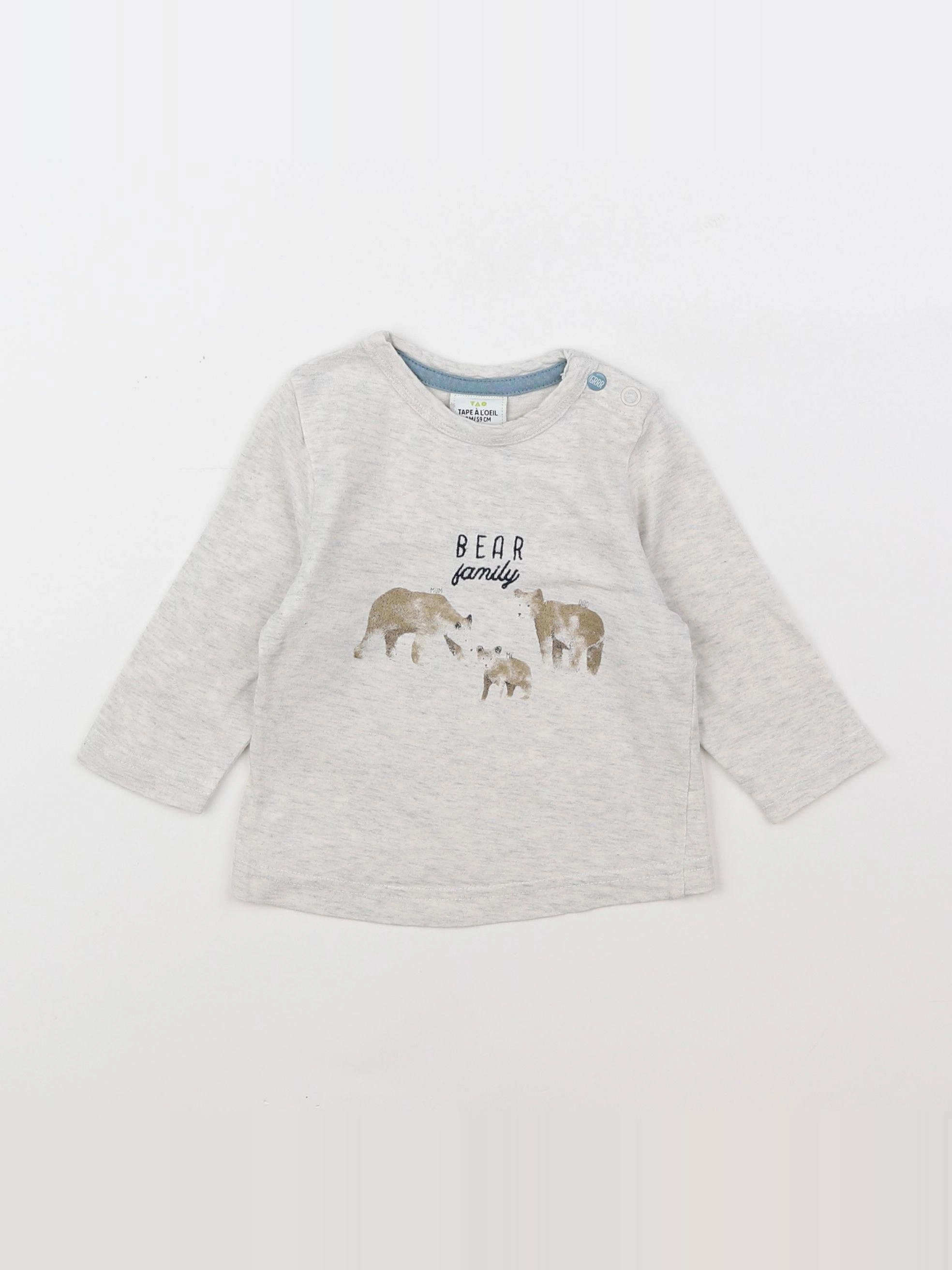 Tape à l'oeil - tee-shirt gris - 3 mois