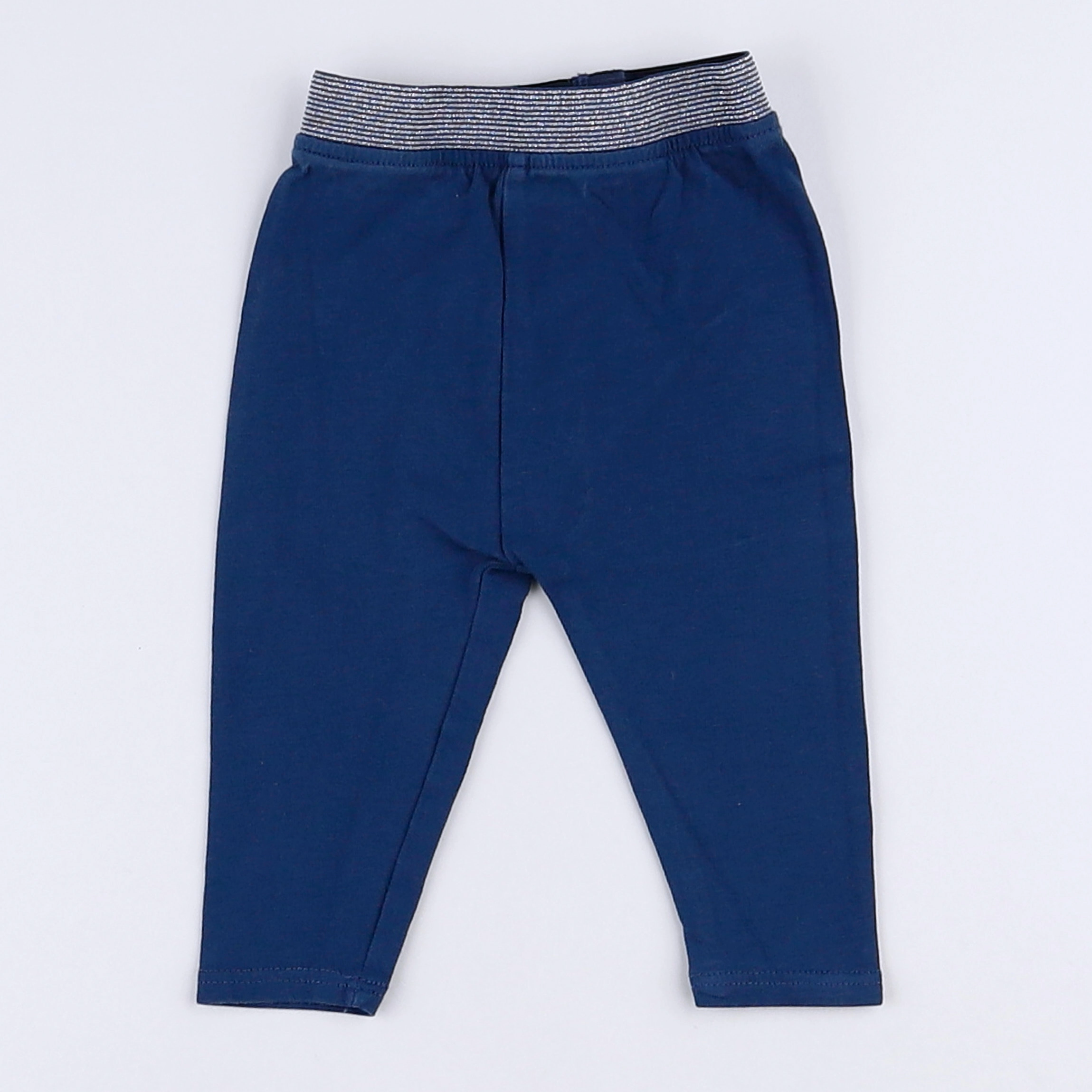 Vertbaudet - legging bleu, argent - 3 mois