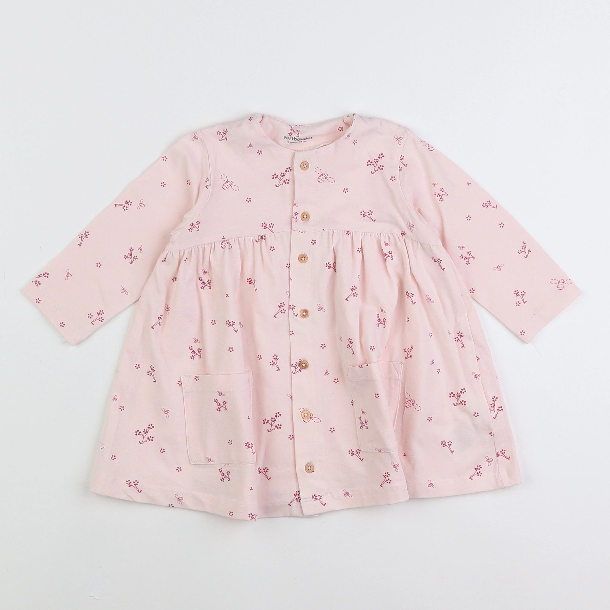 Vertbaudet - robe rose - 12 mois