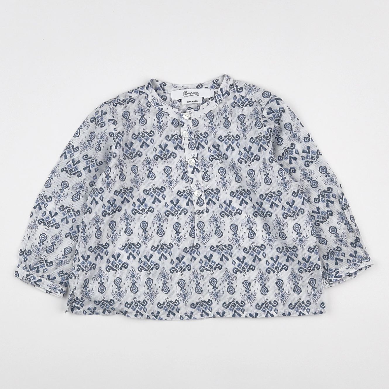 Bonpoint - blouse blanc, bleu - 12 mois