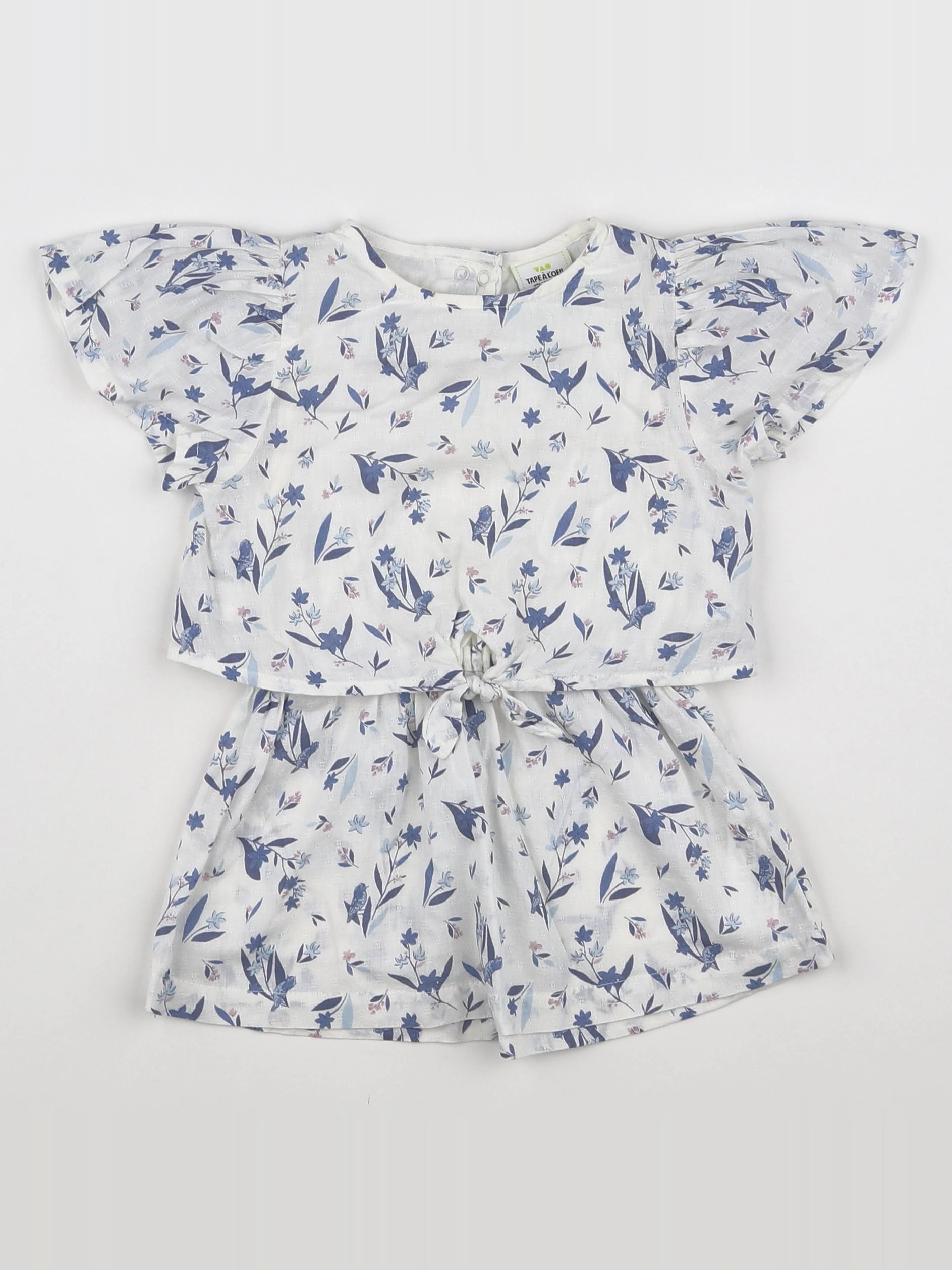 Tape à l'oeil - robe blanc, bleu - 12 mois