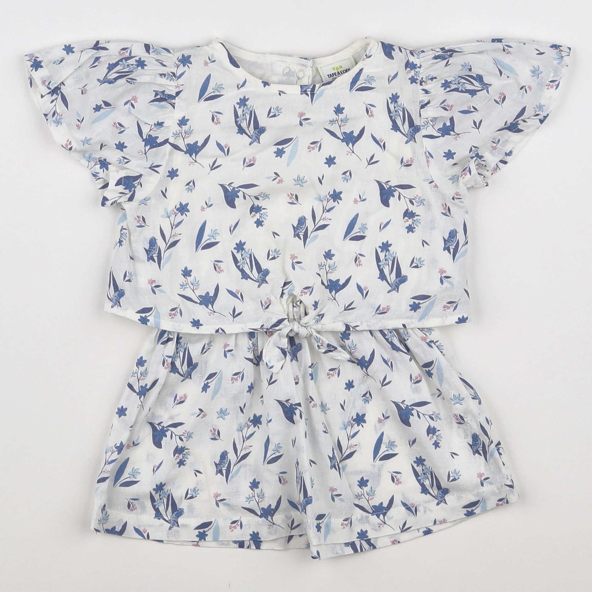 Tape à l'oeil - robe blanc, bleu - 12 mois