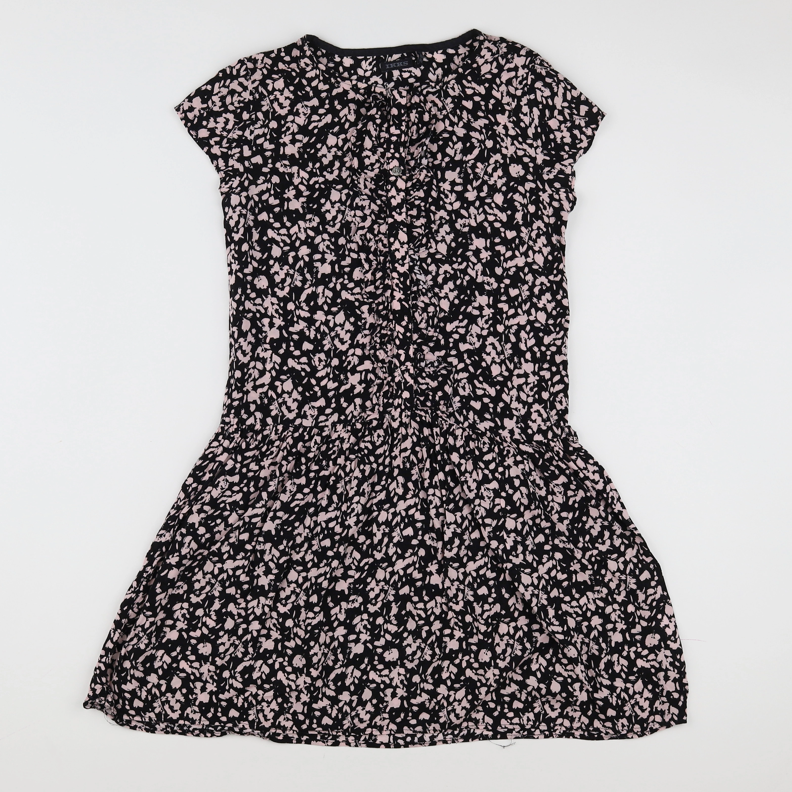 IKKS - robe noir, rose - 10 ans