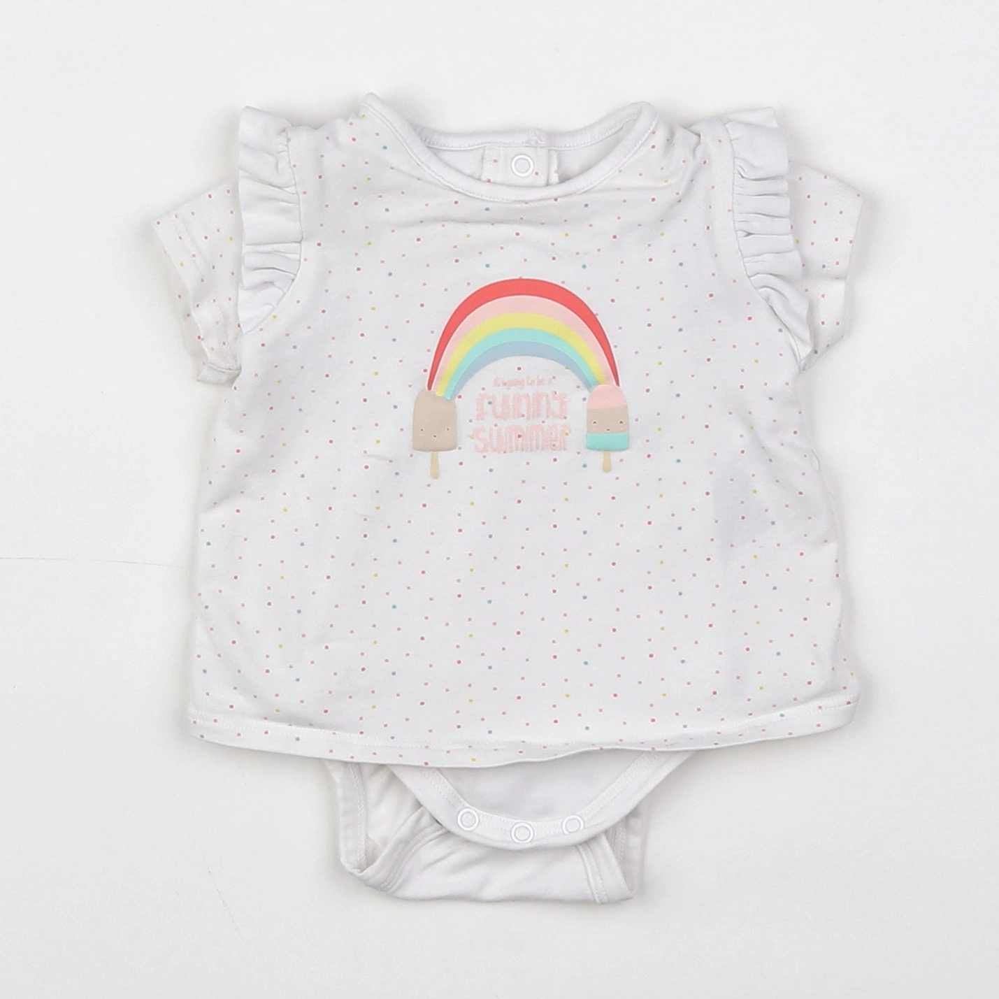 Vertbaudet - body tee-shirt blanc - 1 mois