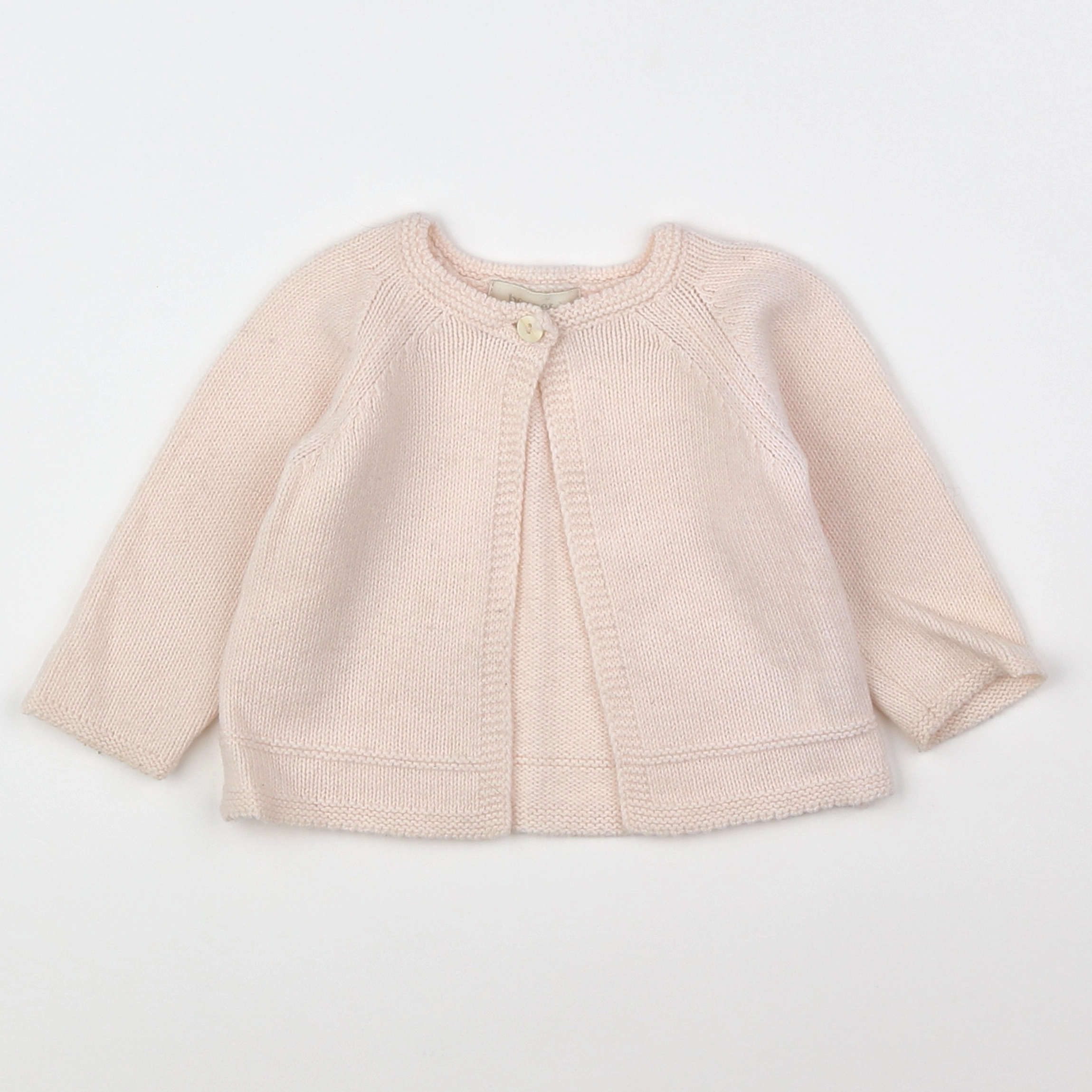 Bonnet à Pompon - gilet beige - 9 mois