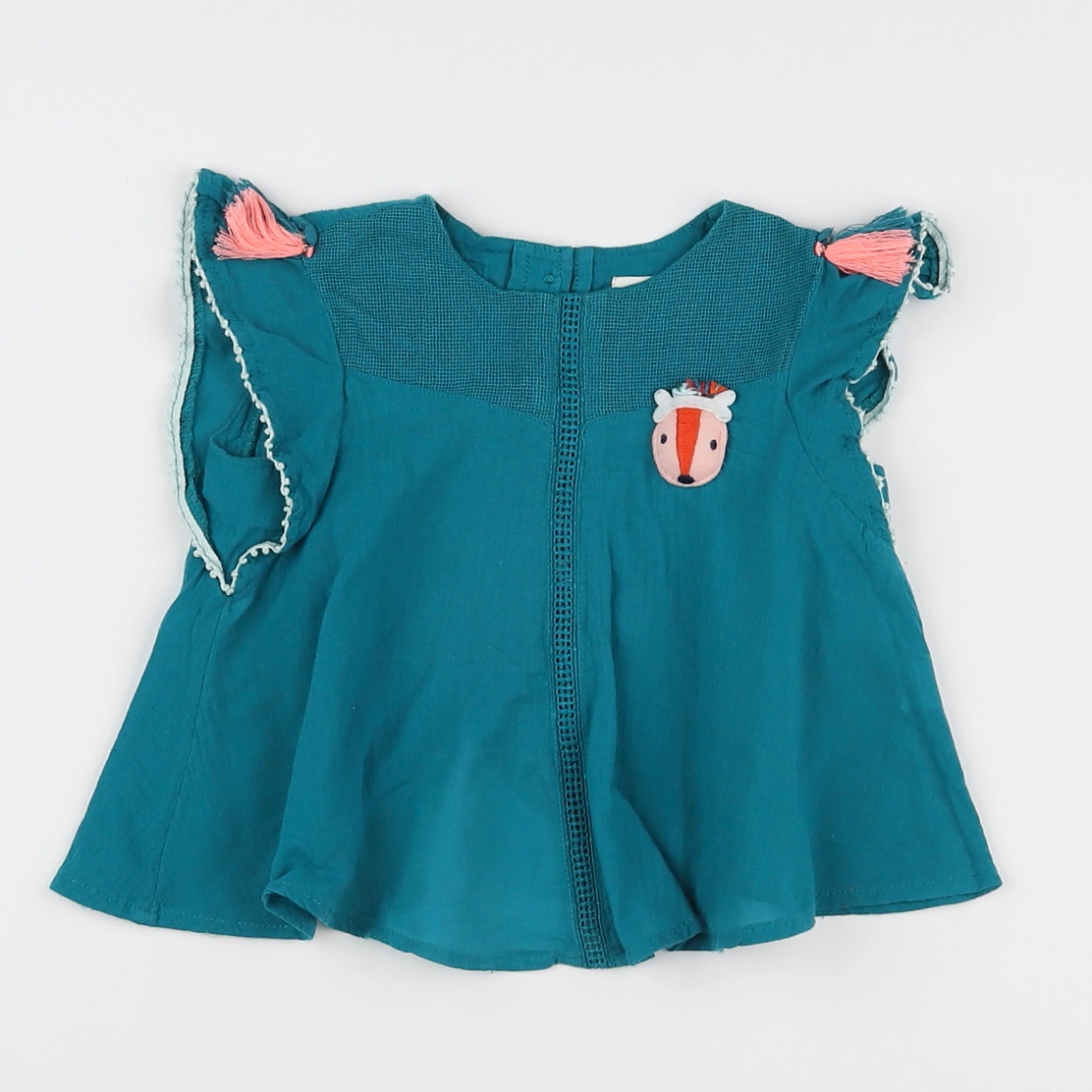 Catimini - blouse bleu - 12 mois