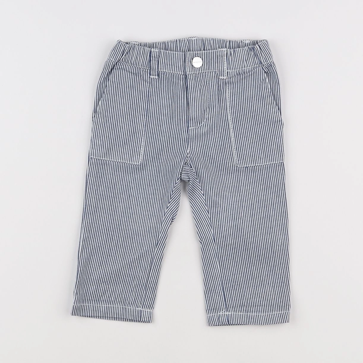 Jacadi - pantalon blanc, bleu - 12 mois