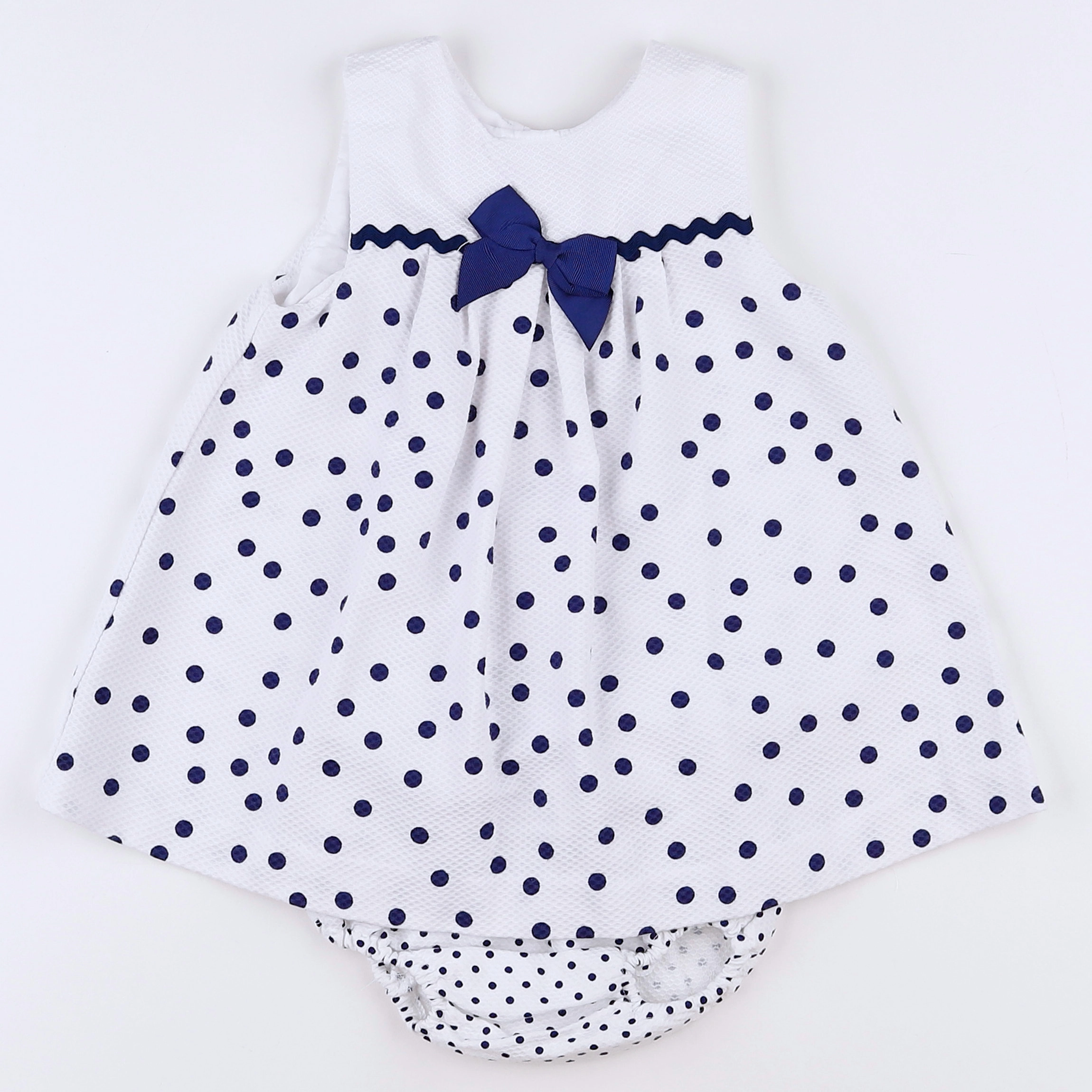 Lola Palacios - robe blanc, bleu - 12 mois