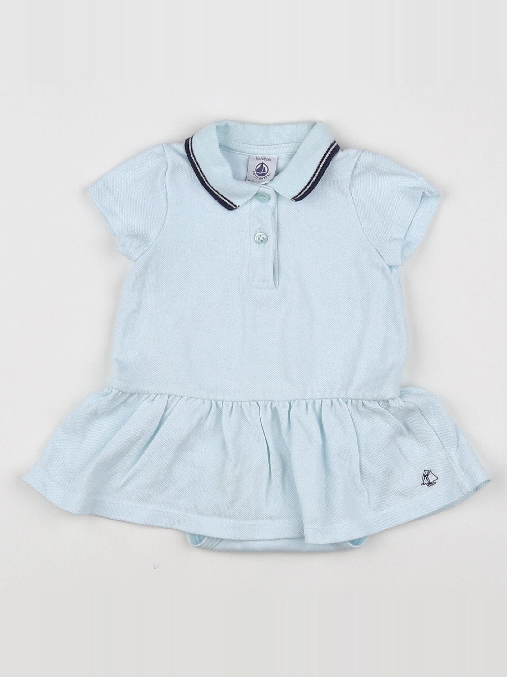 Petit Bateau - robe bleu - 3 mois