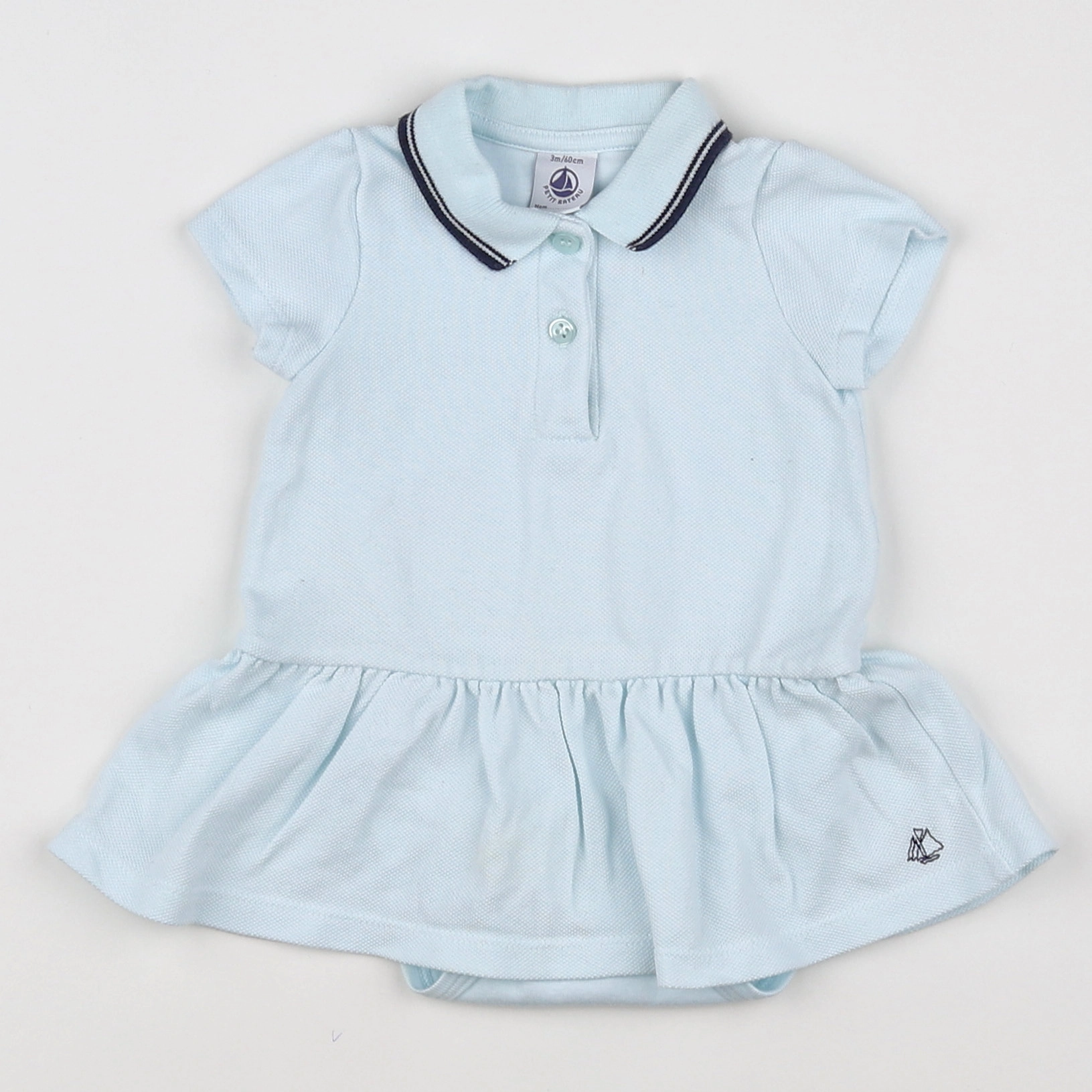 Petit Bateau - robe bleu - 3 mois