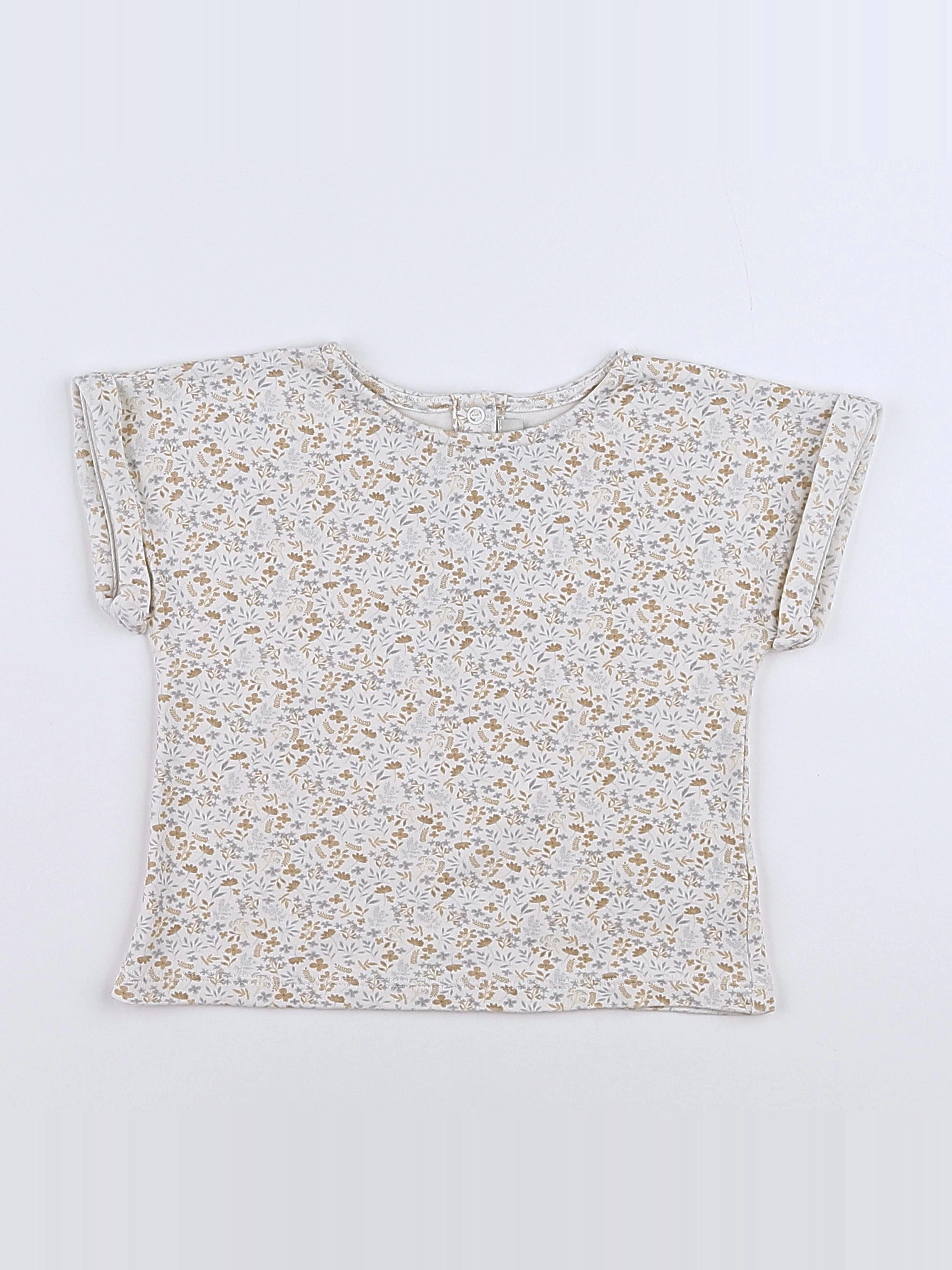 Natalys - tee-shirt beige, blanc - 18 mois