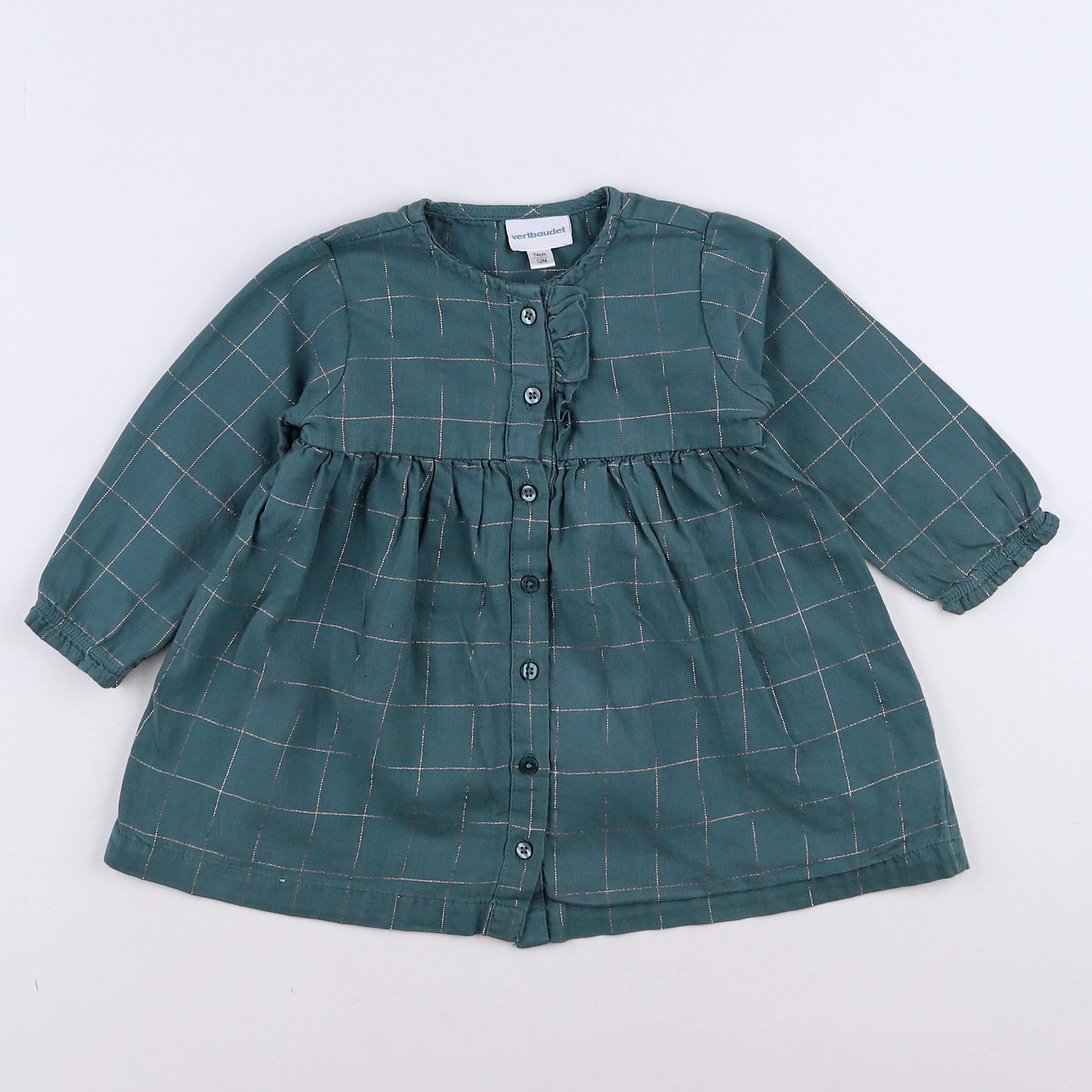 Vertbaudet - robe vert - 12 mois
