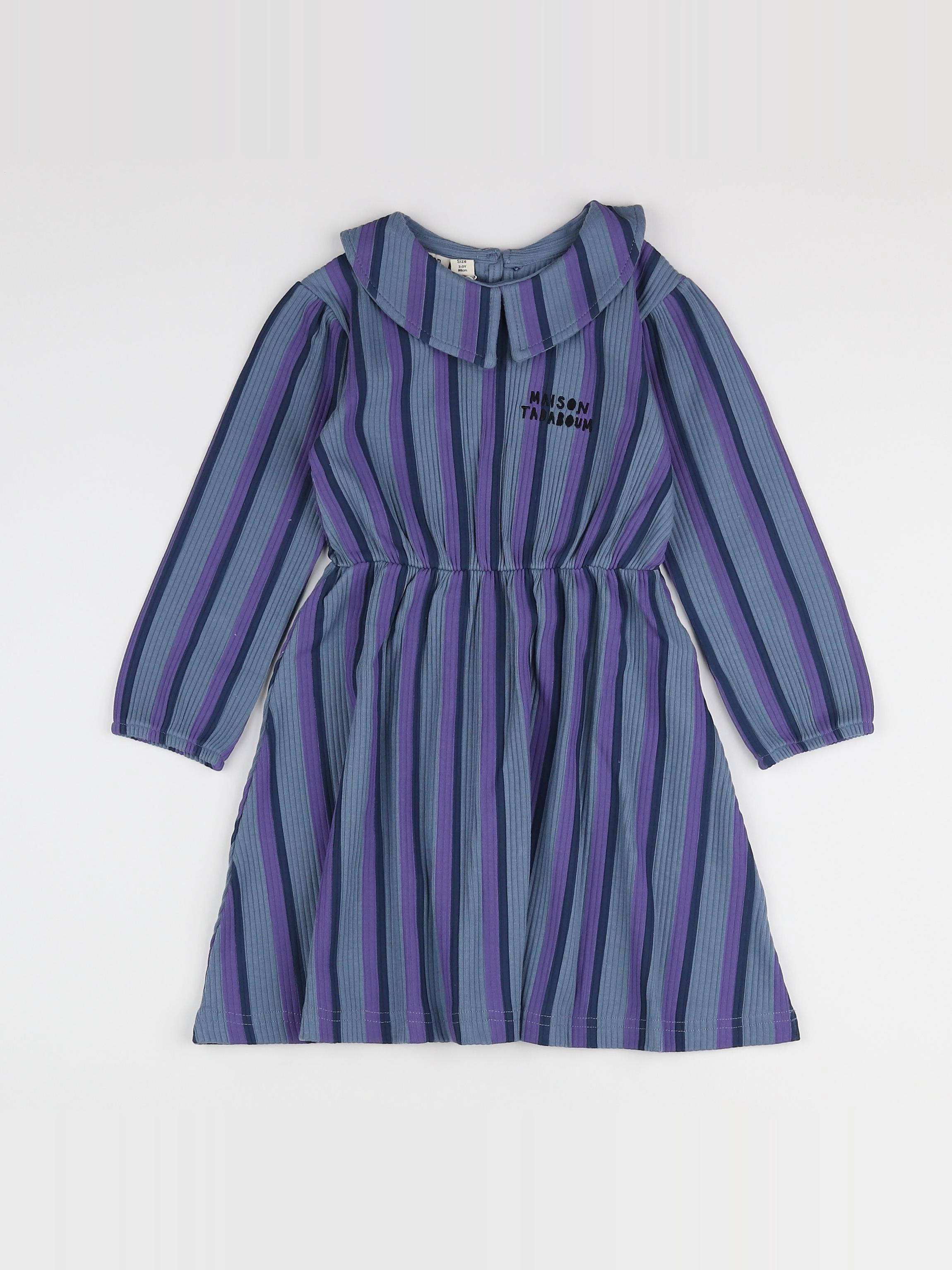 Maison Tadaboum - robe gris,violet (neuf) - 9 mois