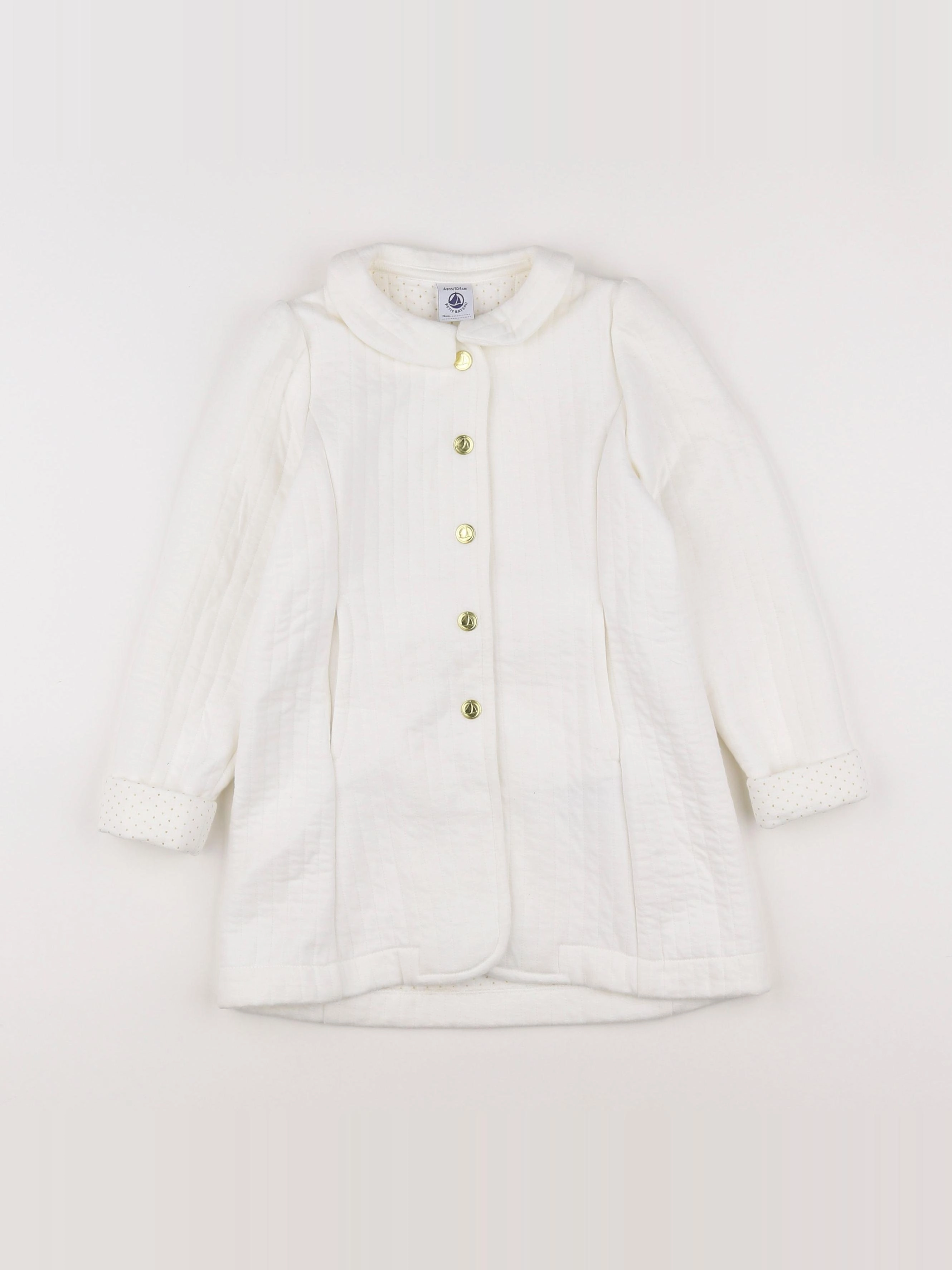 Petit Bateau - manteau blanc, or - 4 ans