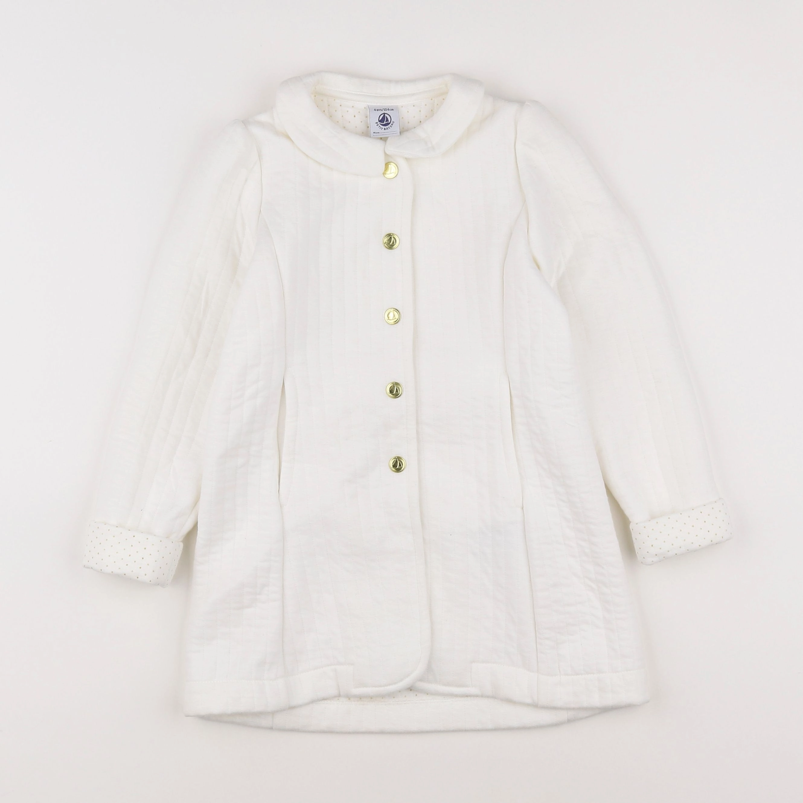 Petit Bateau - manteau blanc, or - 4 ans