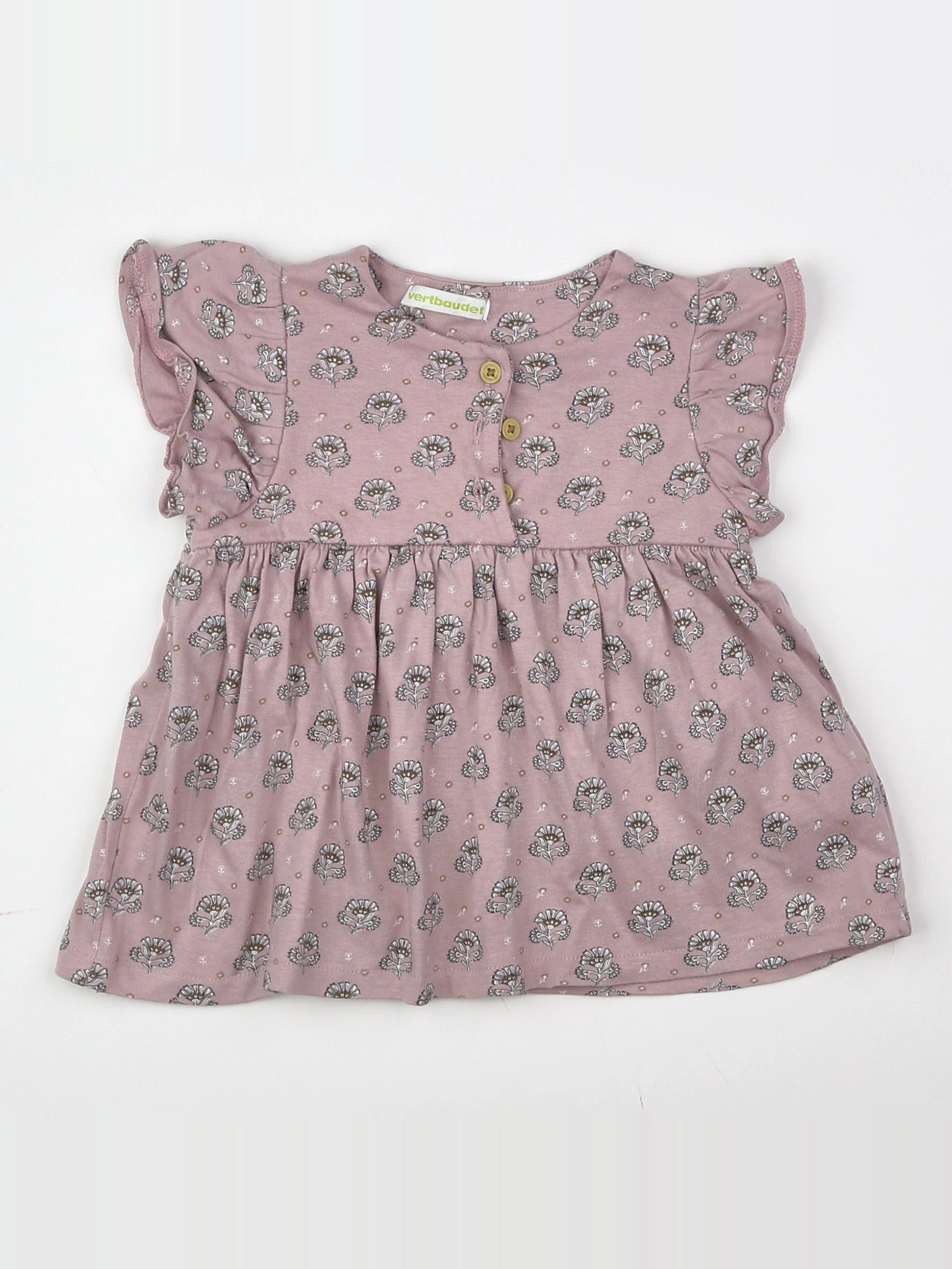 Vertbaudet - robe rose - 3/6 mois