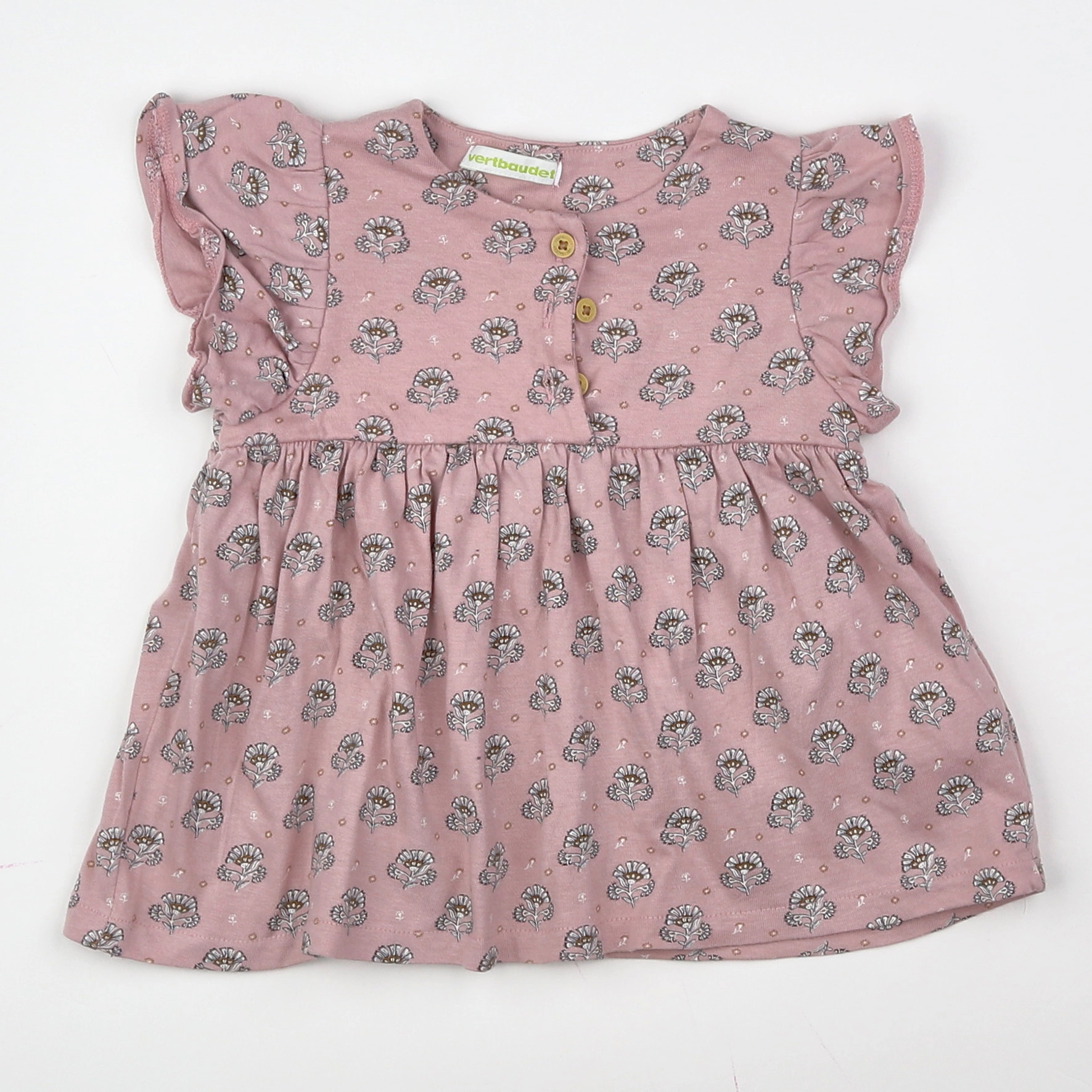 Vertbaudet - robe rose - 3/6 mois