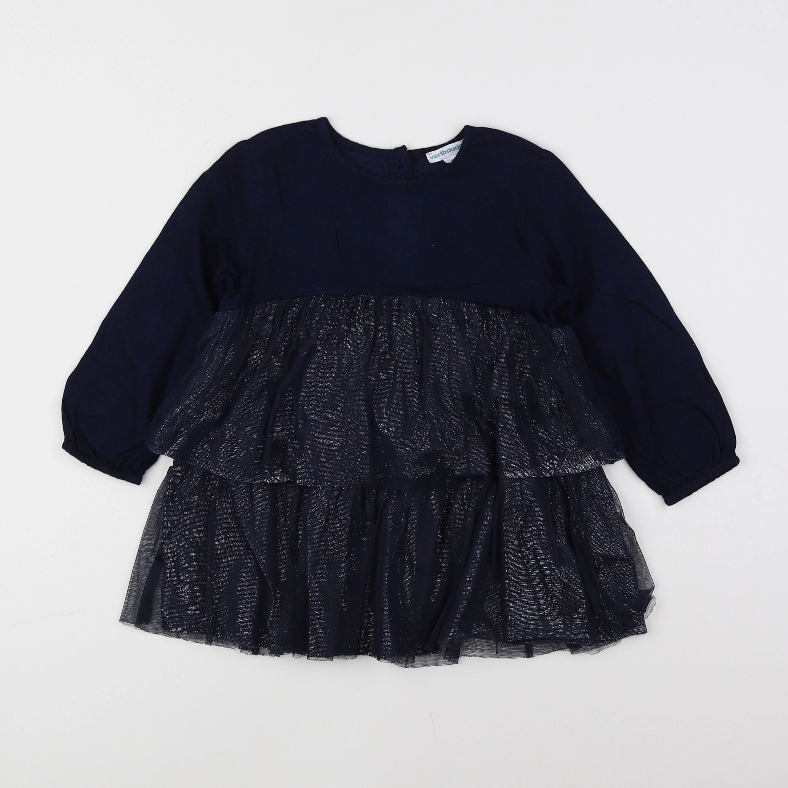 Vertbaudet - robe bleu, argent - 2 ans