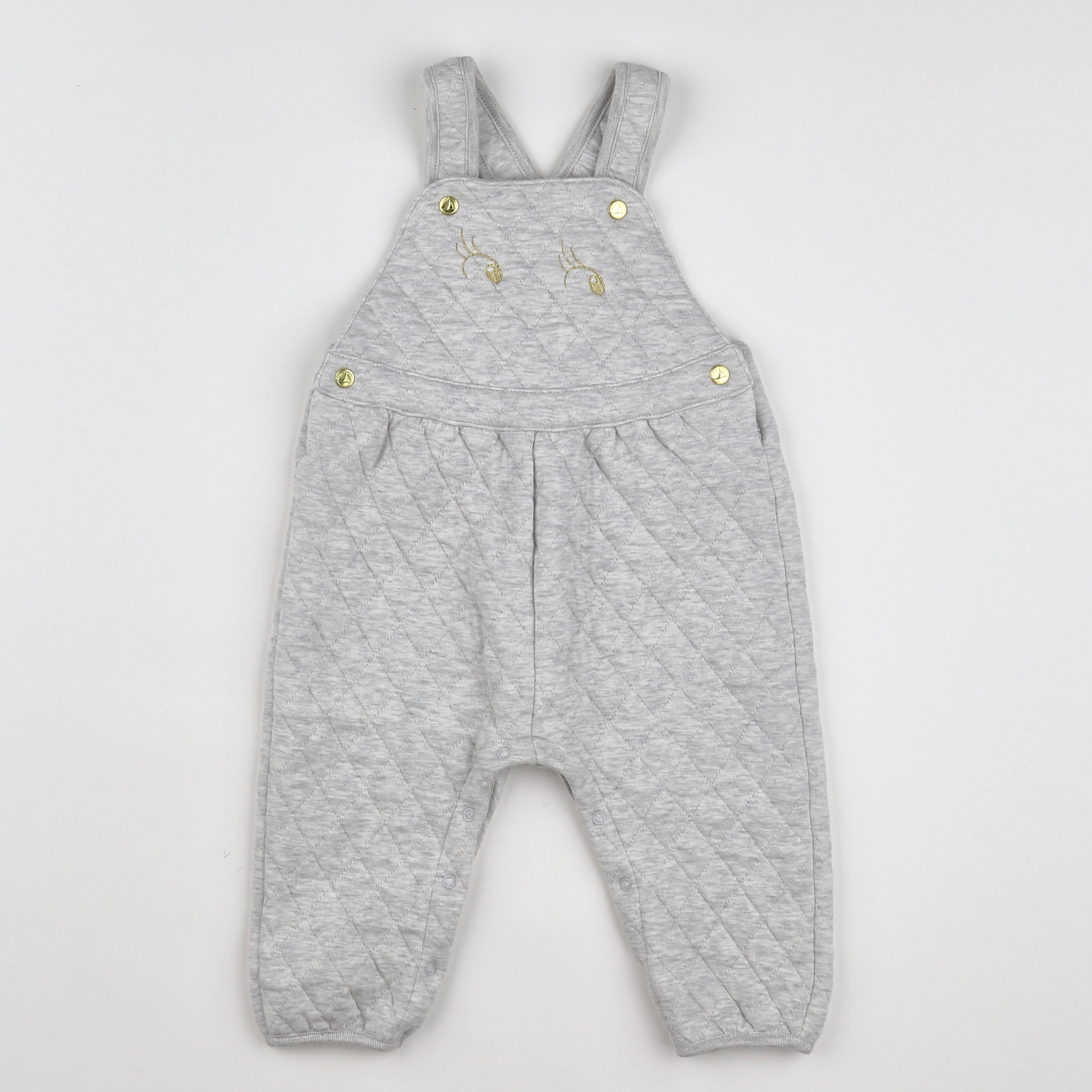 Petit Bateau - salopette gris - 12 mois
